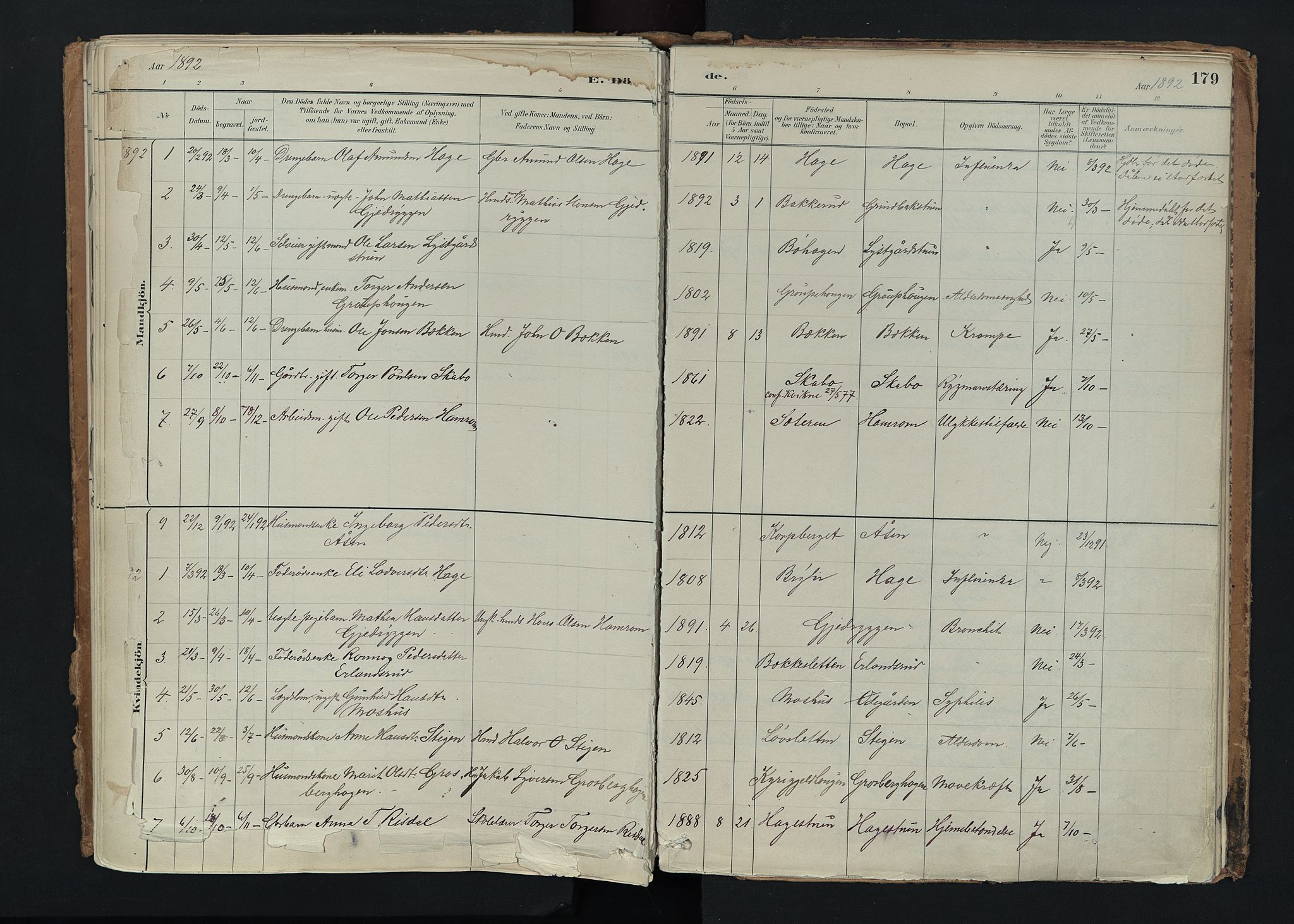 Nord-Fron prestekontor, AV/SAH-PREST-080/H/Ha/Haa/L0005: Parish register (official) no. 5, 1884-1914, p. 179