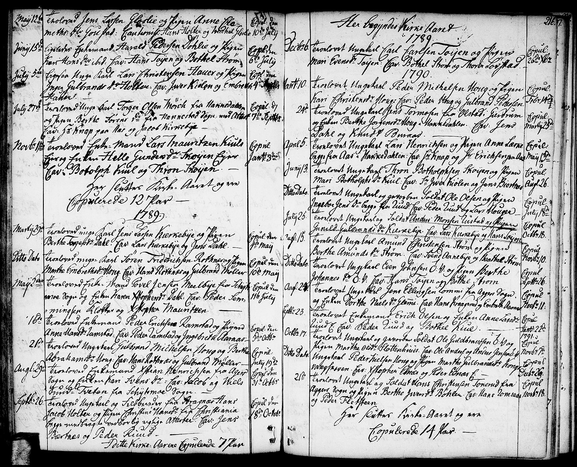 Nittedal prestekontor Kirkebøker, AV/SAO-A-10365a/F/Fa/L0002: Parish register (official) no. I 2, 1779-1814, p. 216