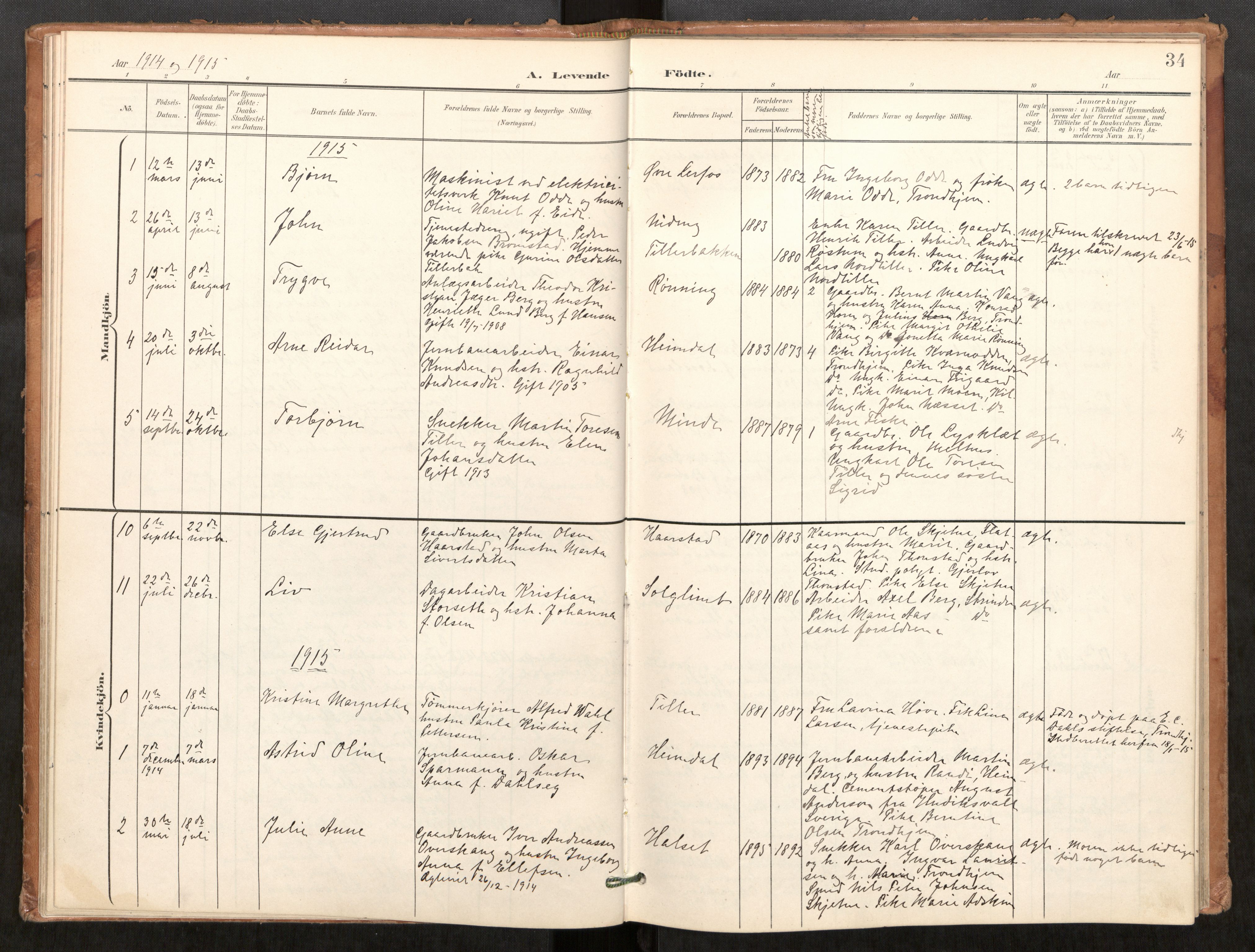 Klæbu sokneprestkontor, AV/SAT-A-1112: Parish register (official) no. 2, 1900-1916, p. 34