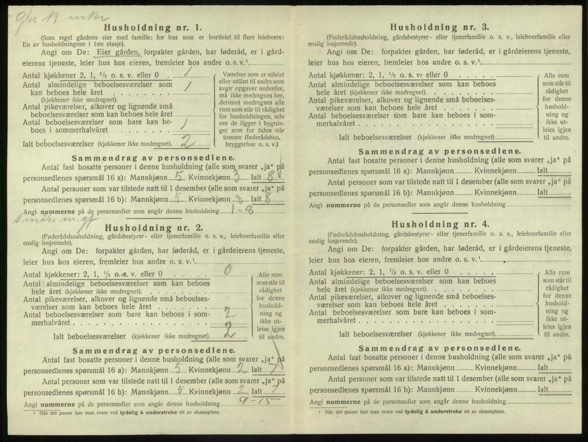 SAB, 1920 census for Vevring, 1920, p. 388