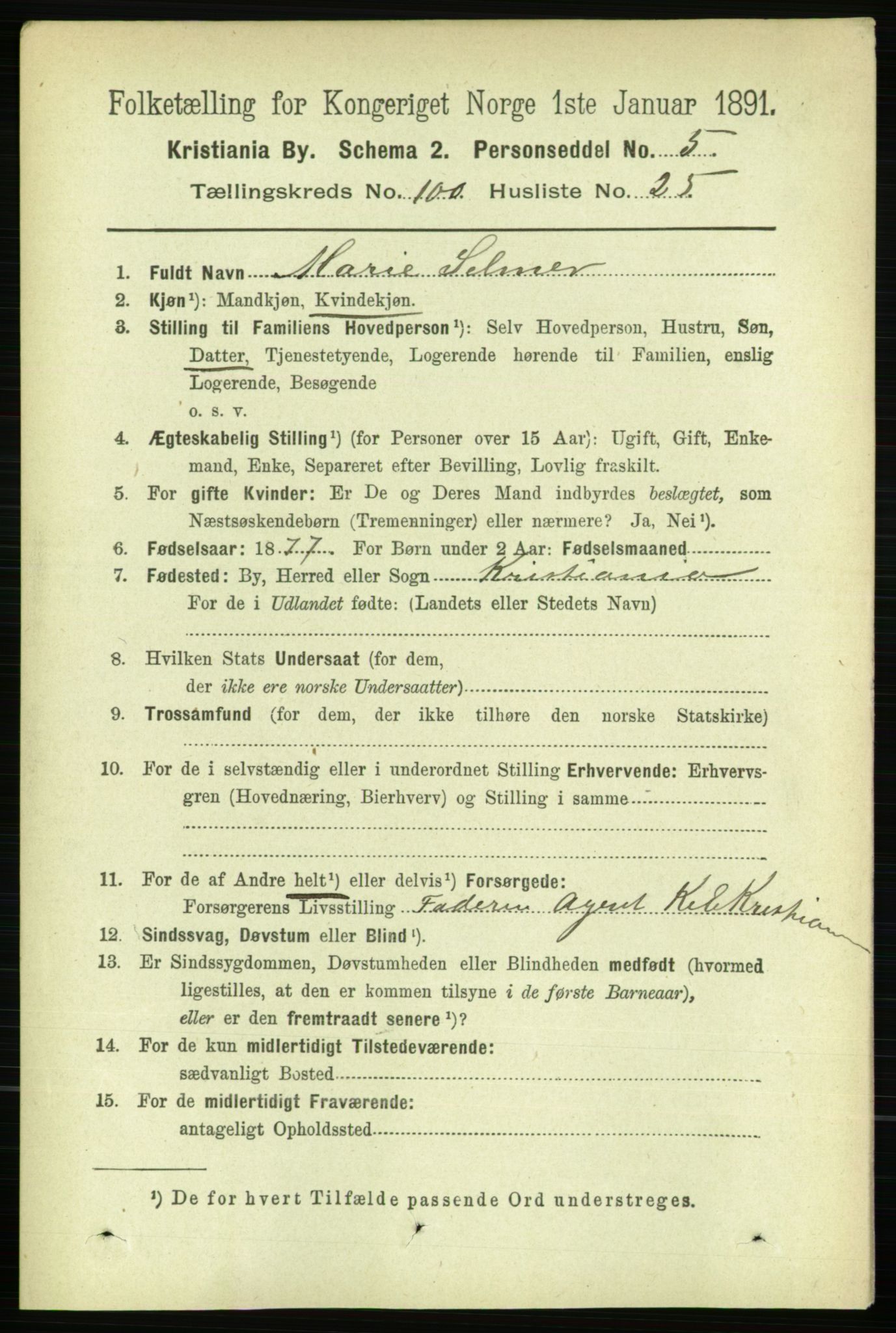 RA, 1891 census for 0301 Kristiania, 1891, p. 49929