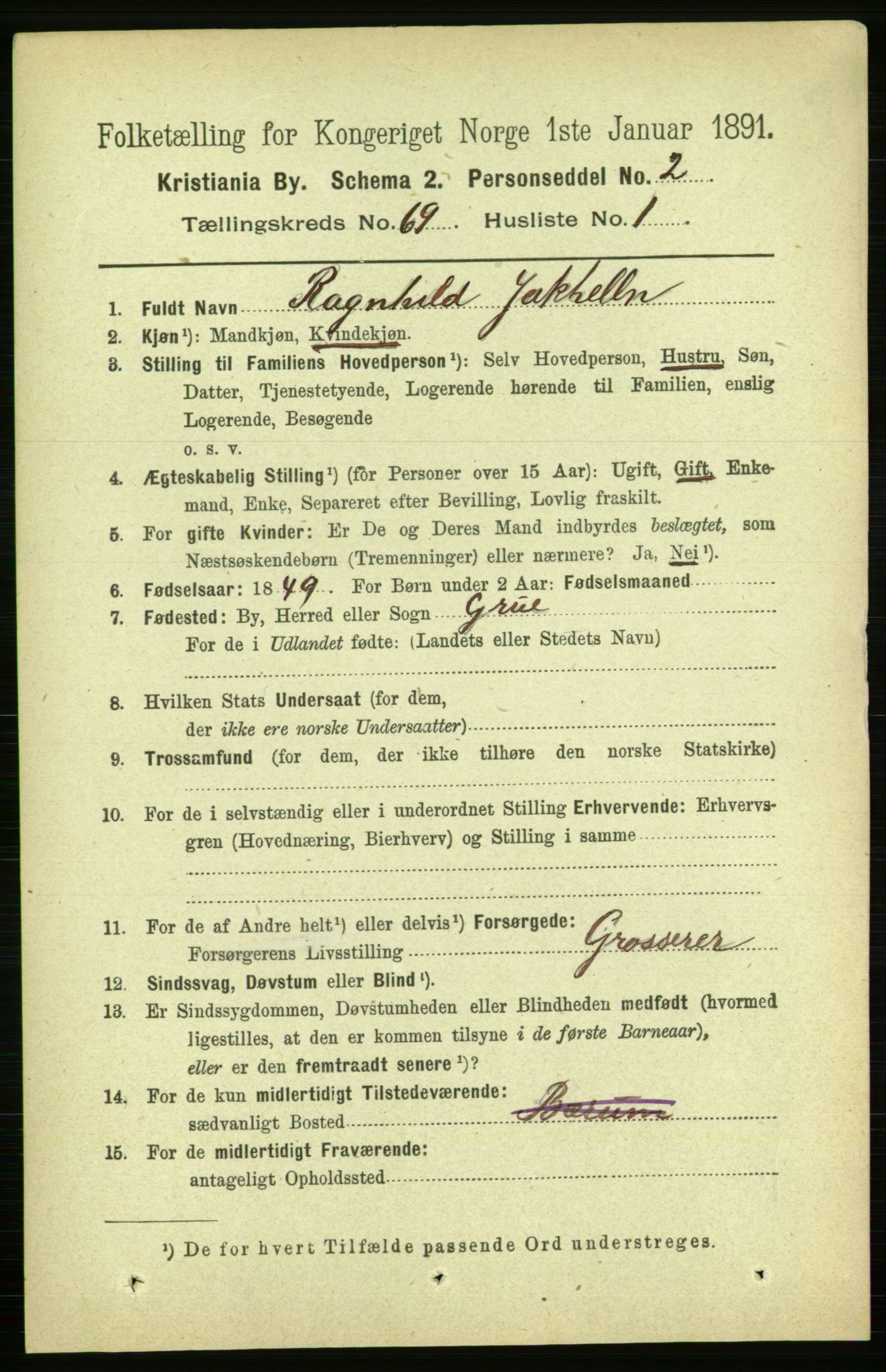 RA, 1891 census for 0301 Kristiania, 1891, p. 38278