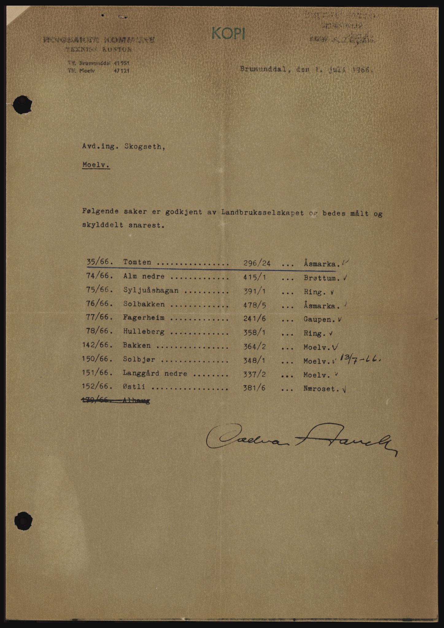 Nord-Hedmark sorenskriveri, AV/SAH-TING-012/H/Hc/L0024: Mortgage book no. 24, 1966-1966, Diary no: : 5293/1966