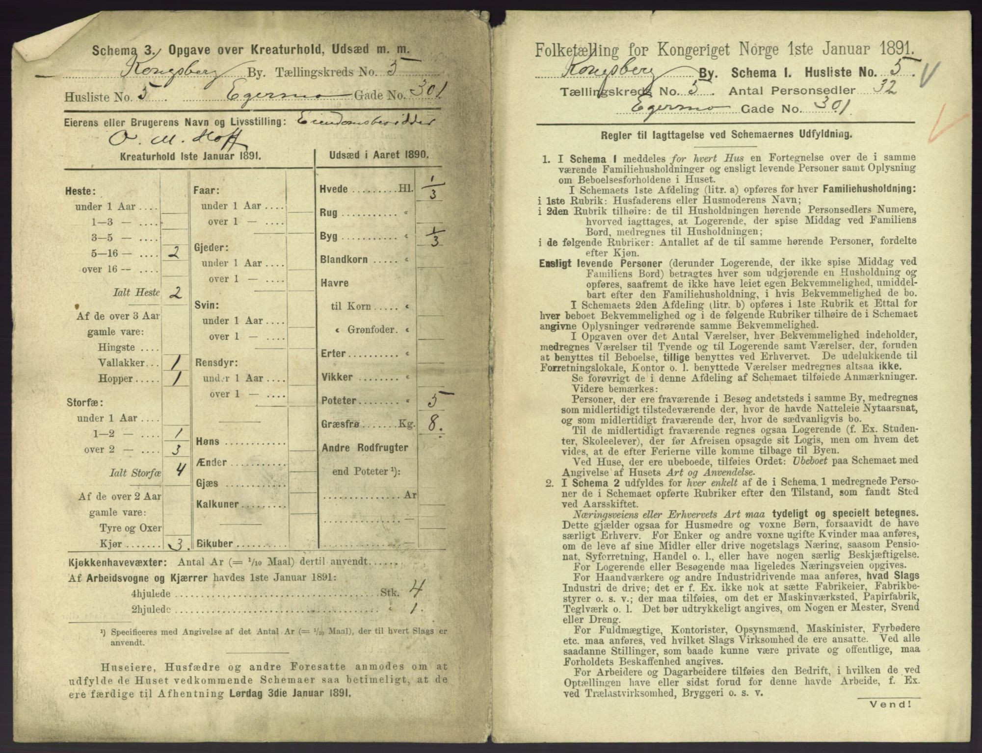 RA, 1891 census for 0604 Kongsberg, 1891, p. 757