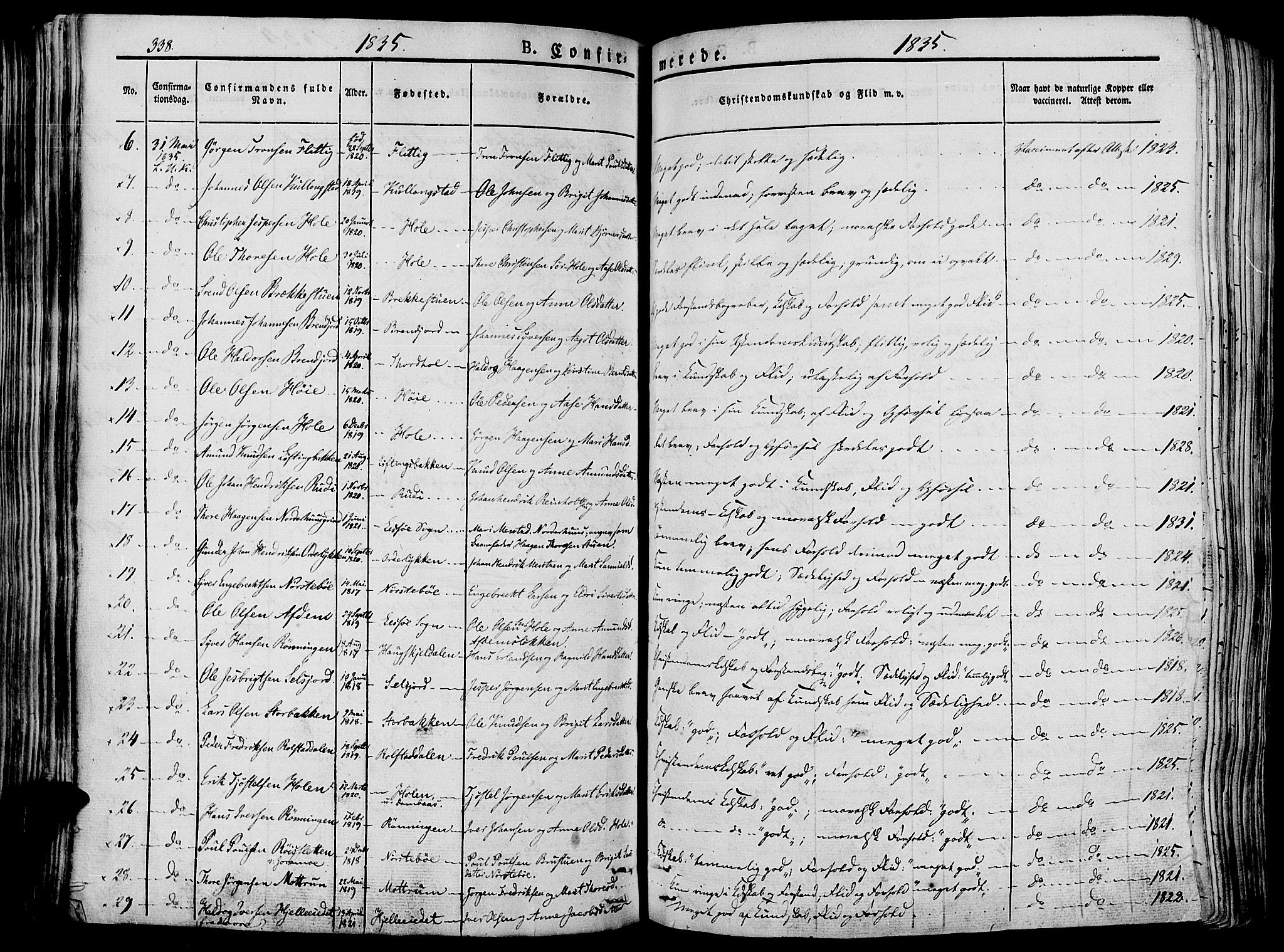 Lesja prestekontor, SAH/PREST-068/H/Ha/Haa/L0005: Parish register (official) no. 5, 1830-1842, p. 338