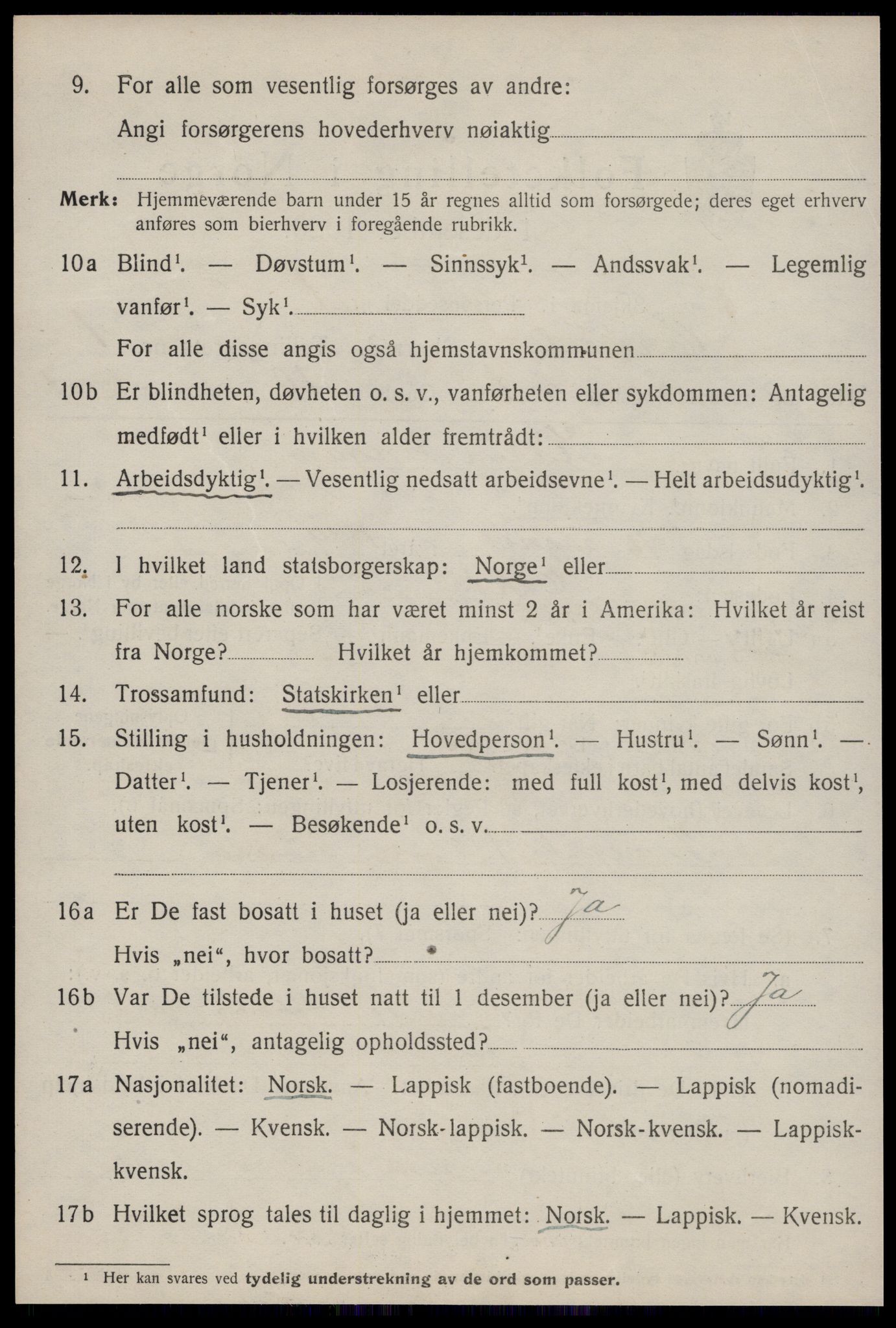 SAT, 1920 census for Orkdal, 1920, p. 1227