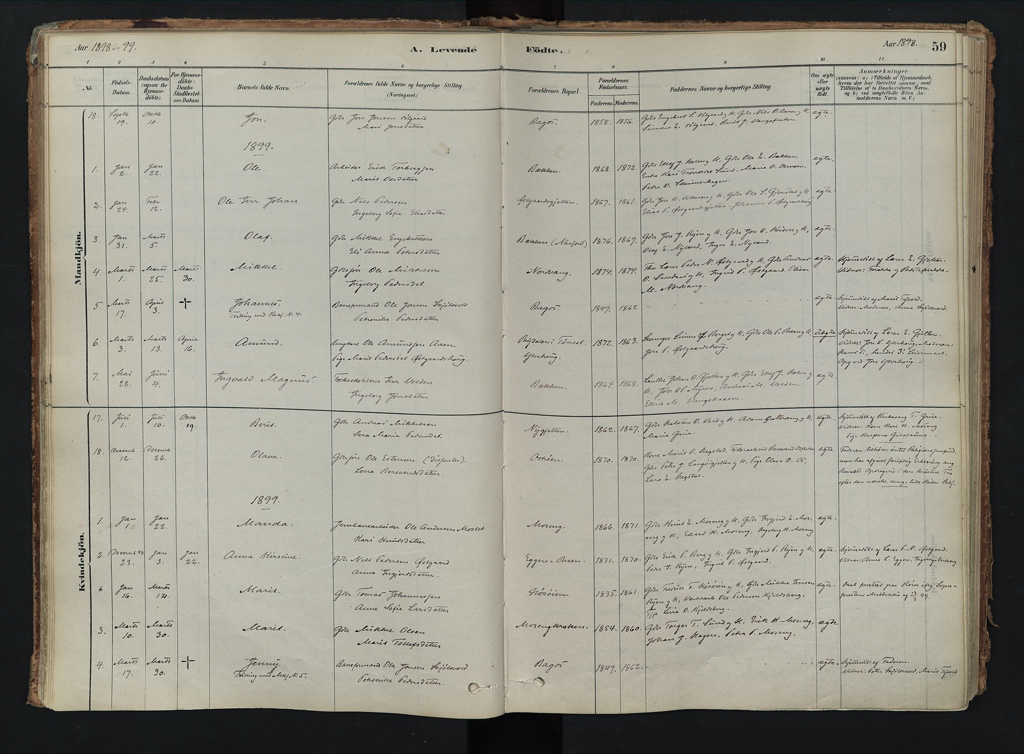Tolga prestekontor, AV/SAH-PREST-062/K/L0008: Parish register (official) no. 8, 1877-1910, p. 59