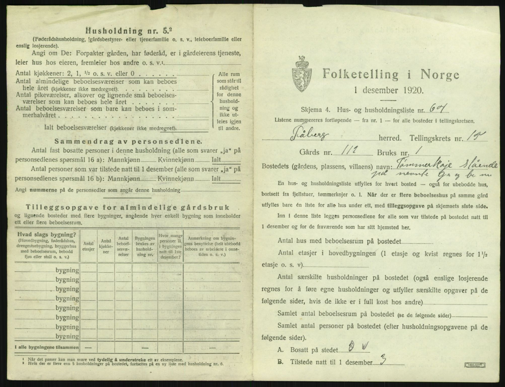 SAH, 1920 census for Fåberg, 1920, p. 2234