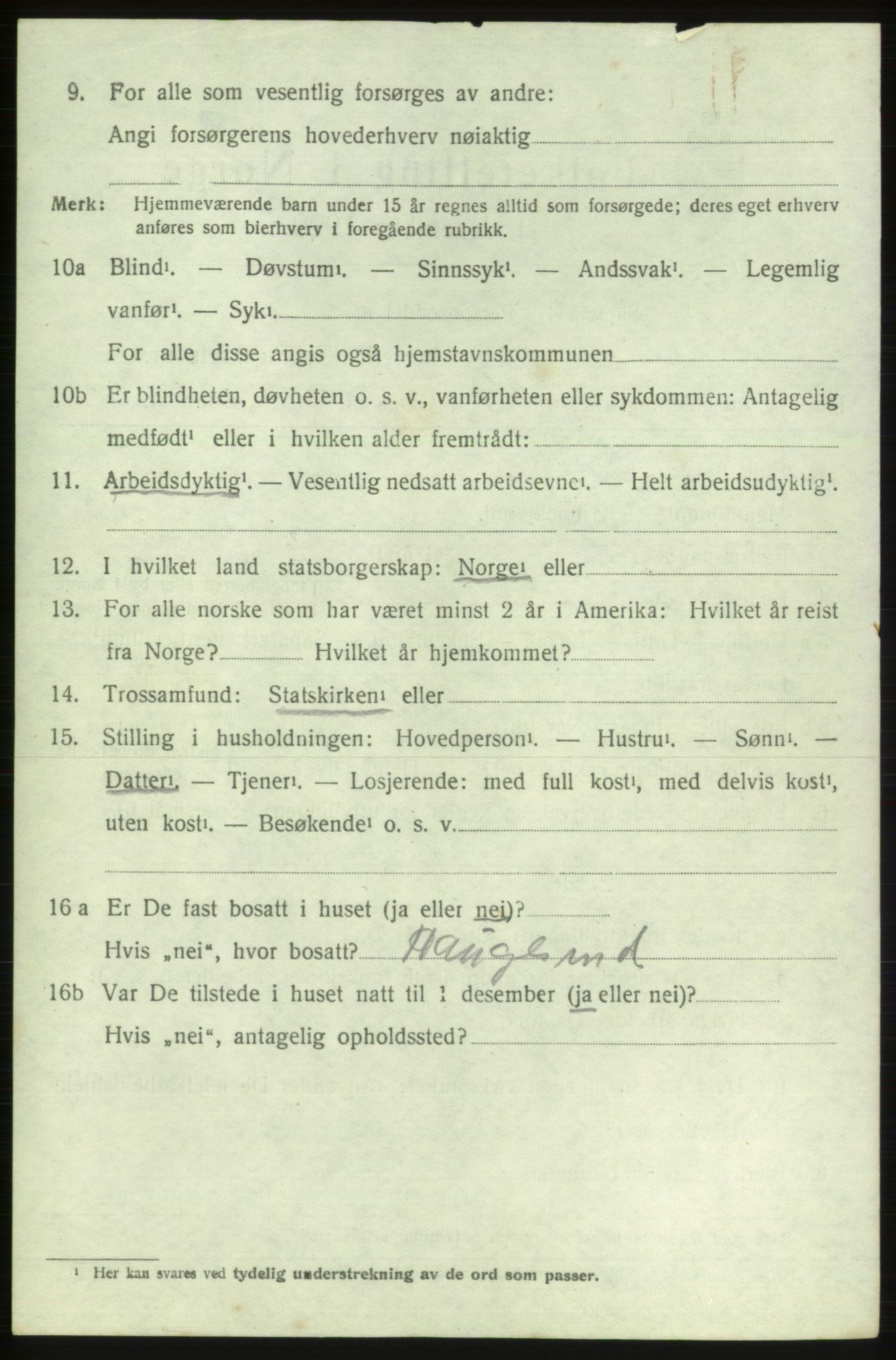 SAB, 1920 census for Etne, 1920, p. 1994