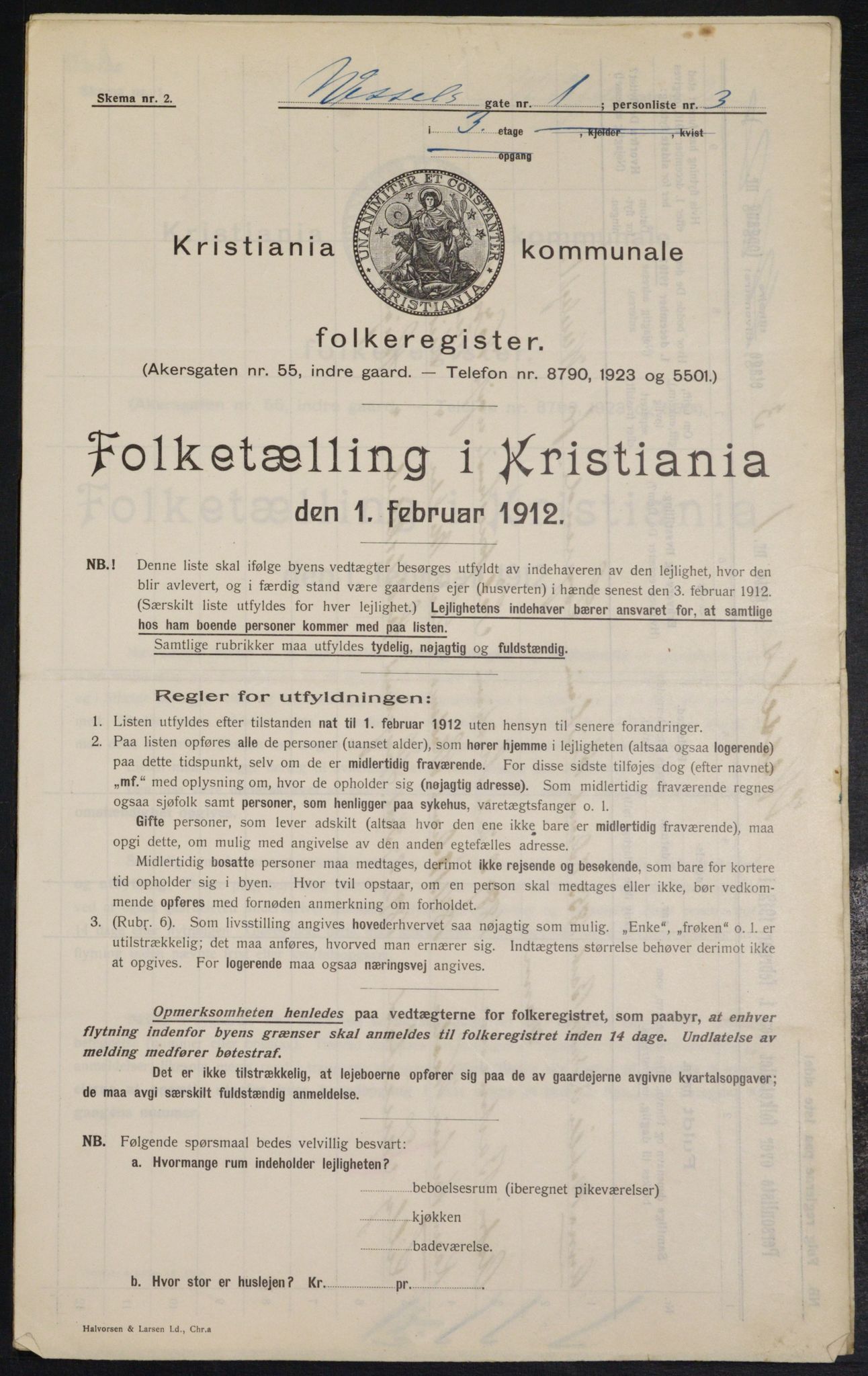 OBA, Municipal Census 1912 for Kristiania, 1912, p. 127882