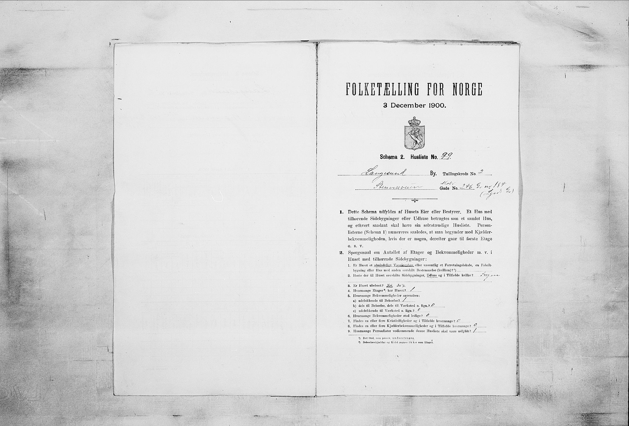 SAKO, 1900 census for Langesund, 1900, p. 794