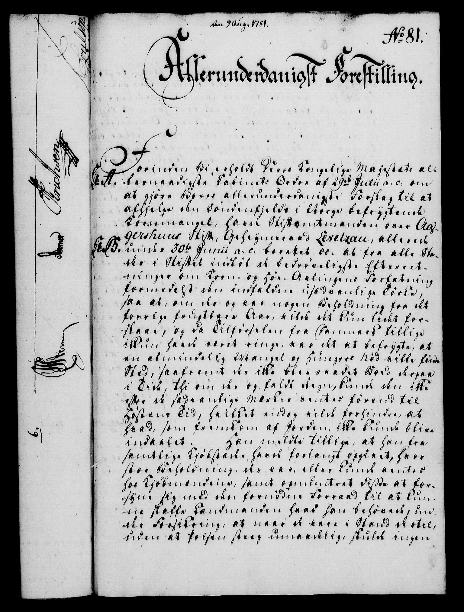 Rentekammeret, Kammerkanselliet, RA/EA-3111/G/Gf/Gfa/L0063: Norsk relasjons- og resolusjonsprotokoll (merket RK 52.63), 1781, p. 938