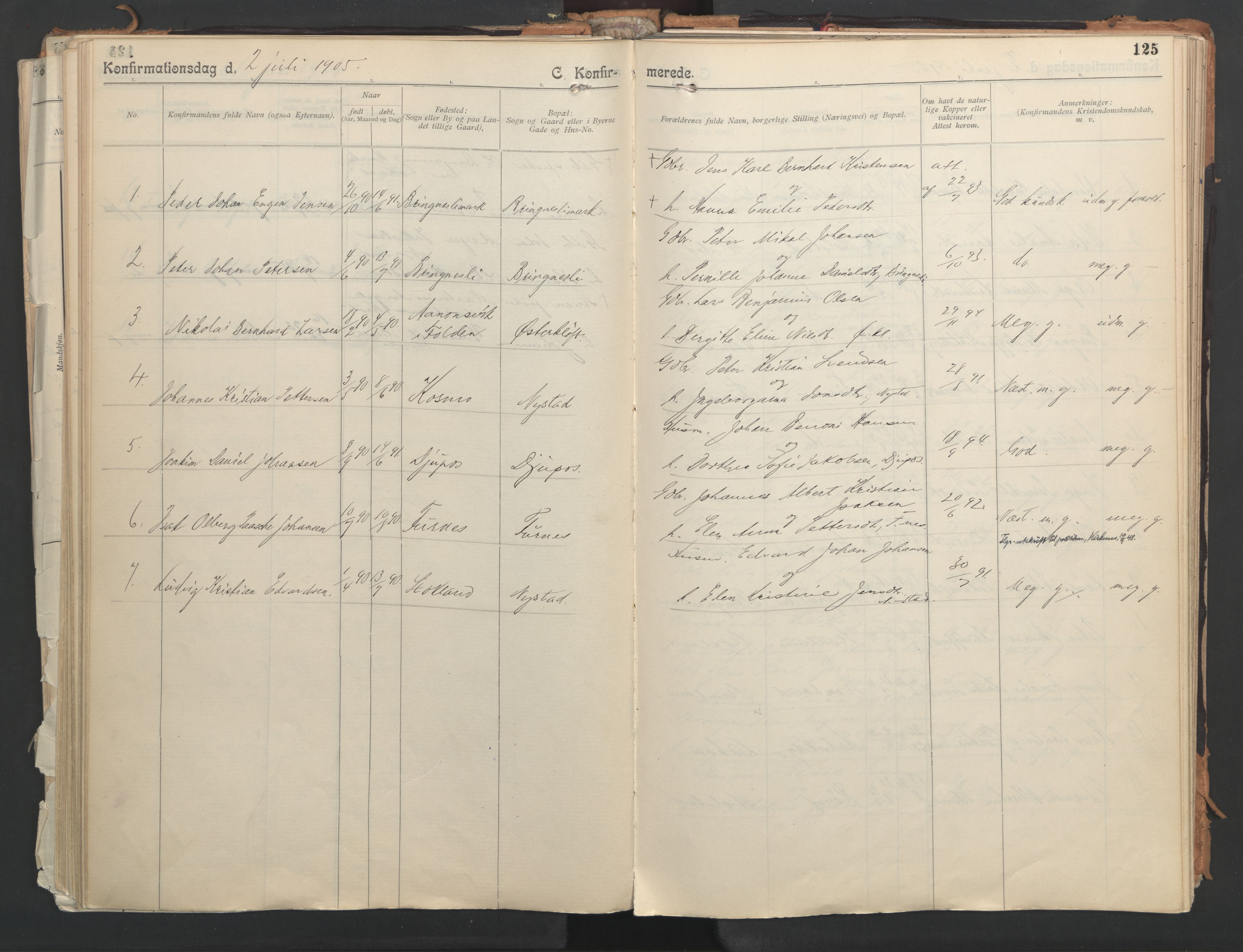 Ministerialprotokoller, klokkerbøker og fødselsregistre - Nordland, AV/SAT-A-1459/851/L0724: Parish register (official) no. 851A01, 1901-1922, p. 125