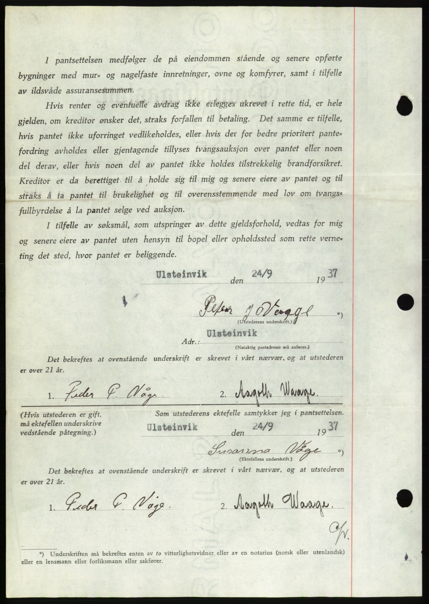 Søre Sunnmøre sorenskriveri, AV/SAT-A-4122/1/2/2C/L0064: Mortgage book no. 58, 1937-1938, Diary no: : 1557/1937