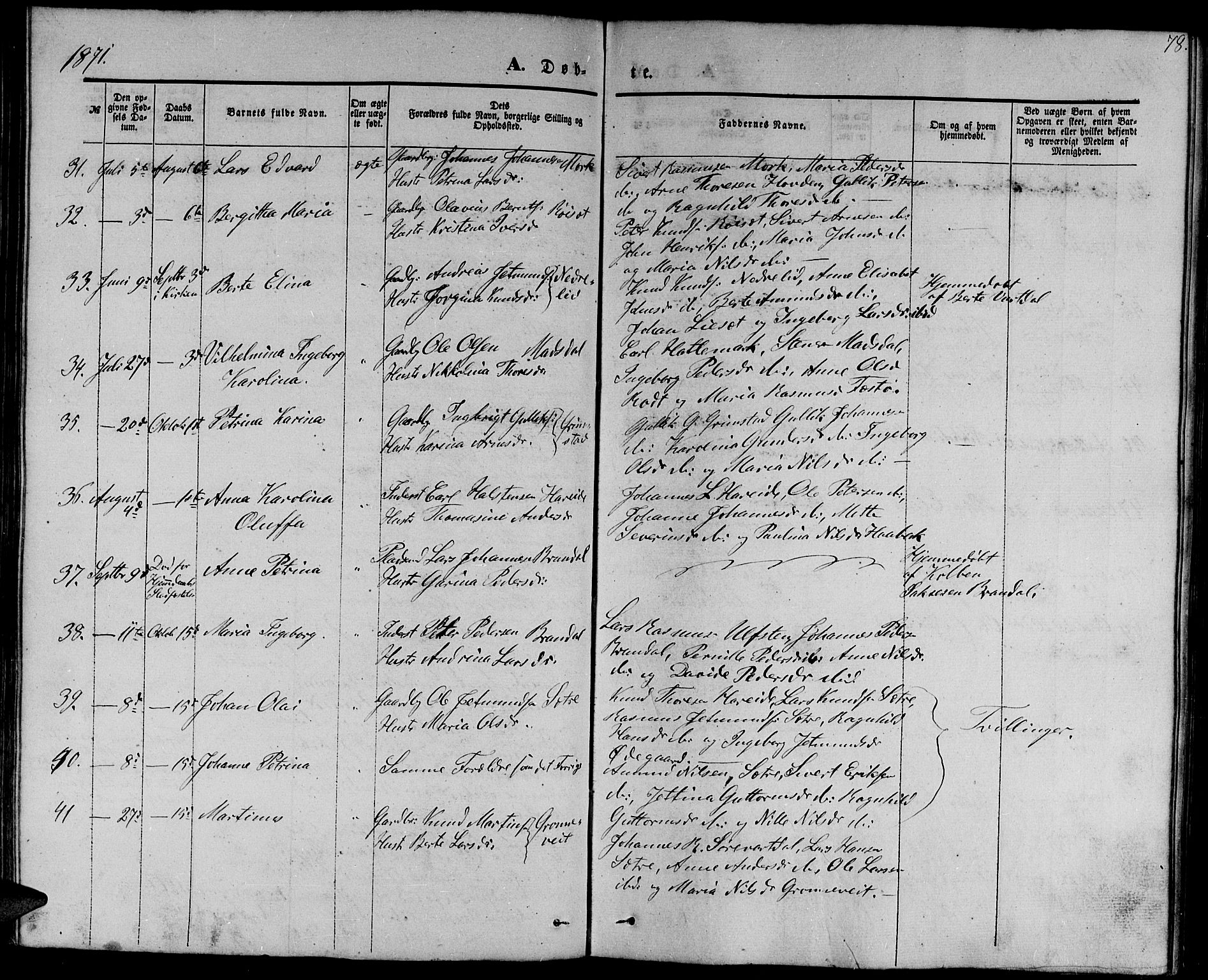 Ministerialprotokoller, klokkerbøker og fødselsregistre - Møre og Romsdal, SAT/A-1454/510/L0124: Parish register (copy) no. 510C01, 1854-1877, p. 78