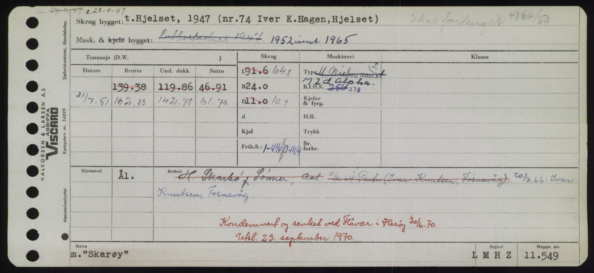 Sjøfartsdirektoratet med forløpere, Skipsmålingen, RA/S-1627/H/Hd/L0034: Fartøy, Sk-Slå, p. 95