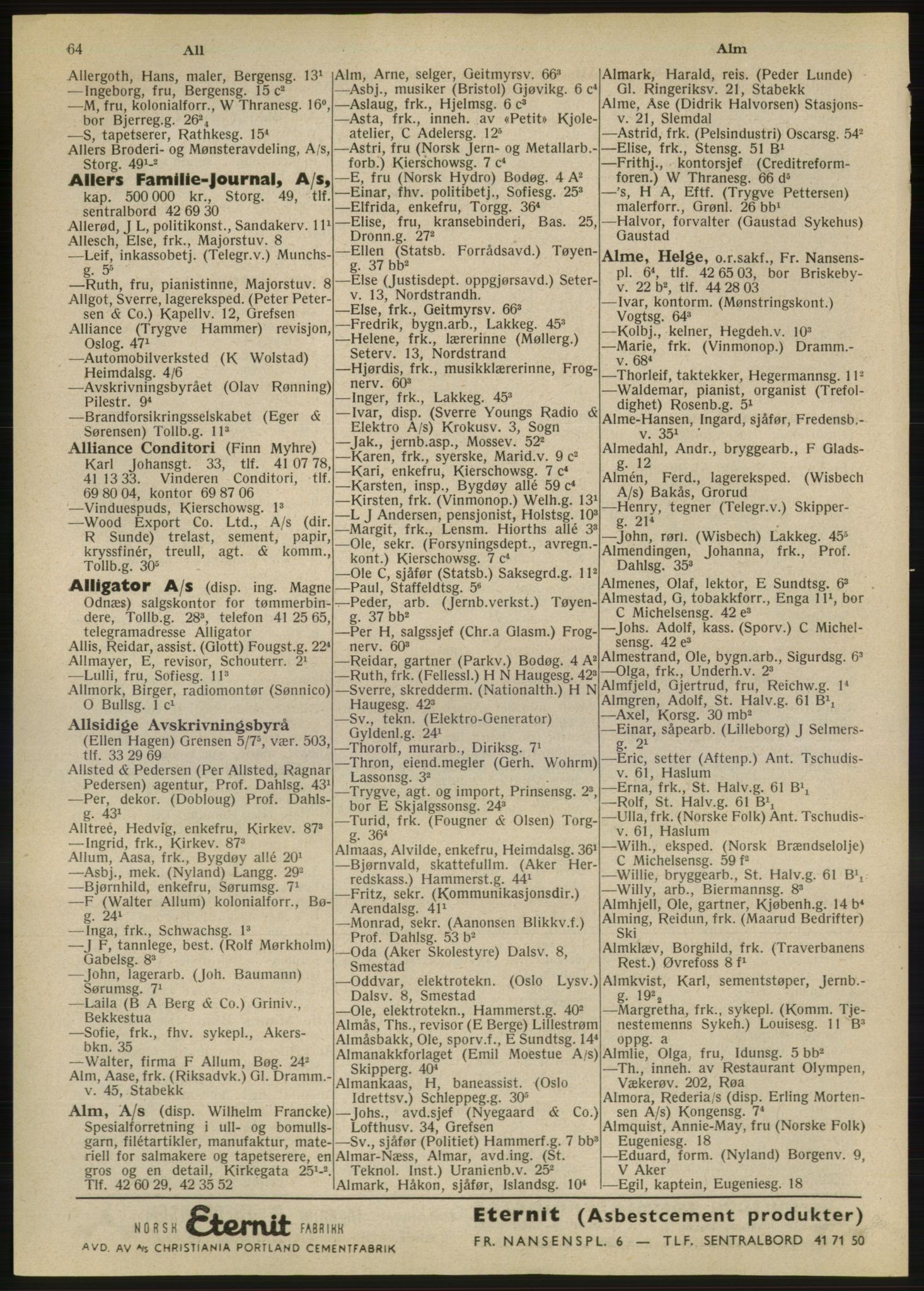 Kristiania/Oslo adressebok, PUBL/-, 1947, p. 64