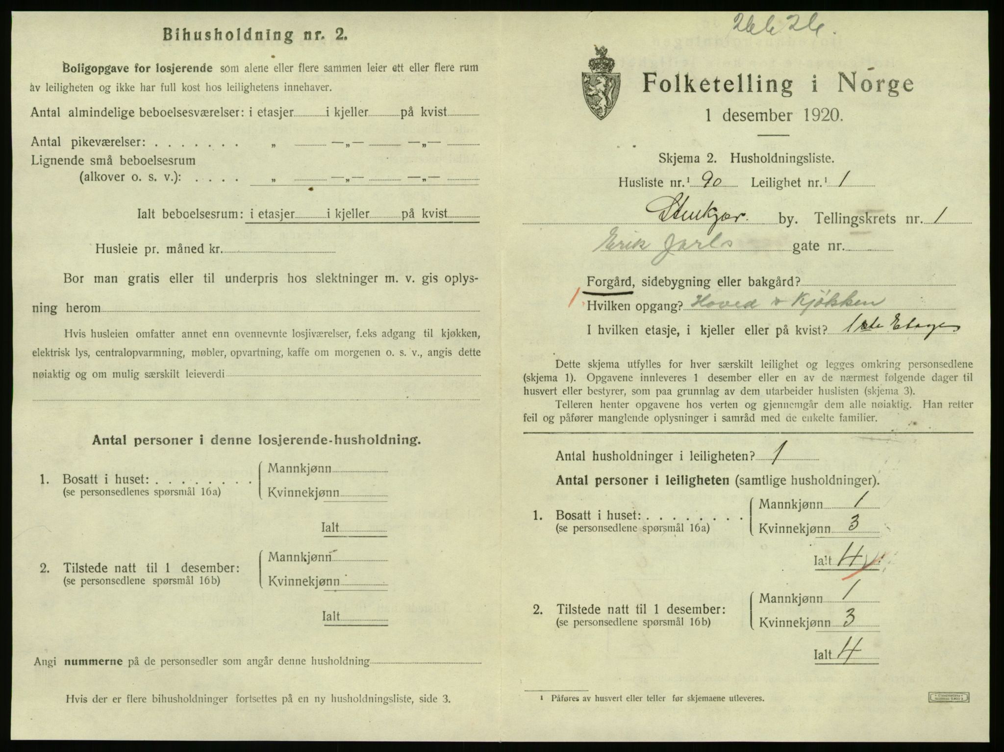 SAT, 1920 census for Steinkjer, 1920, p. 1432