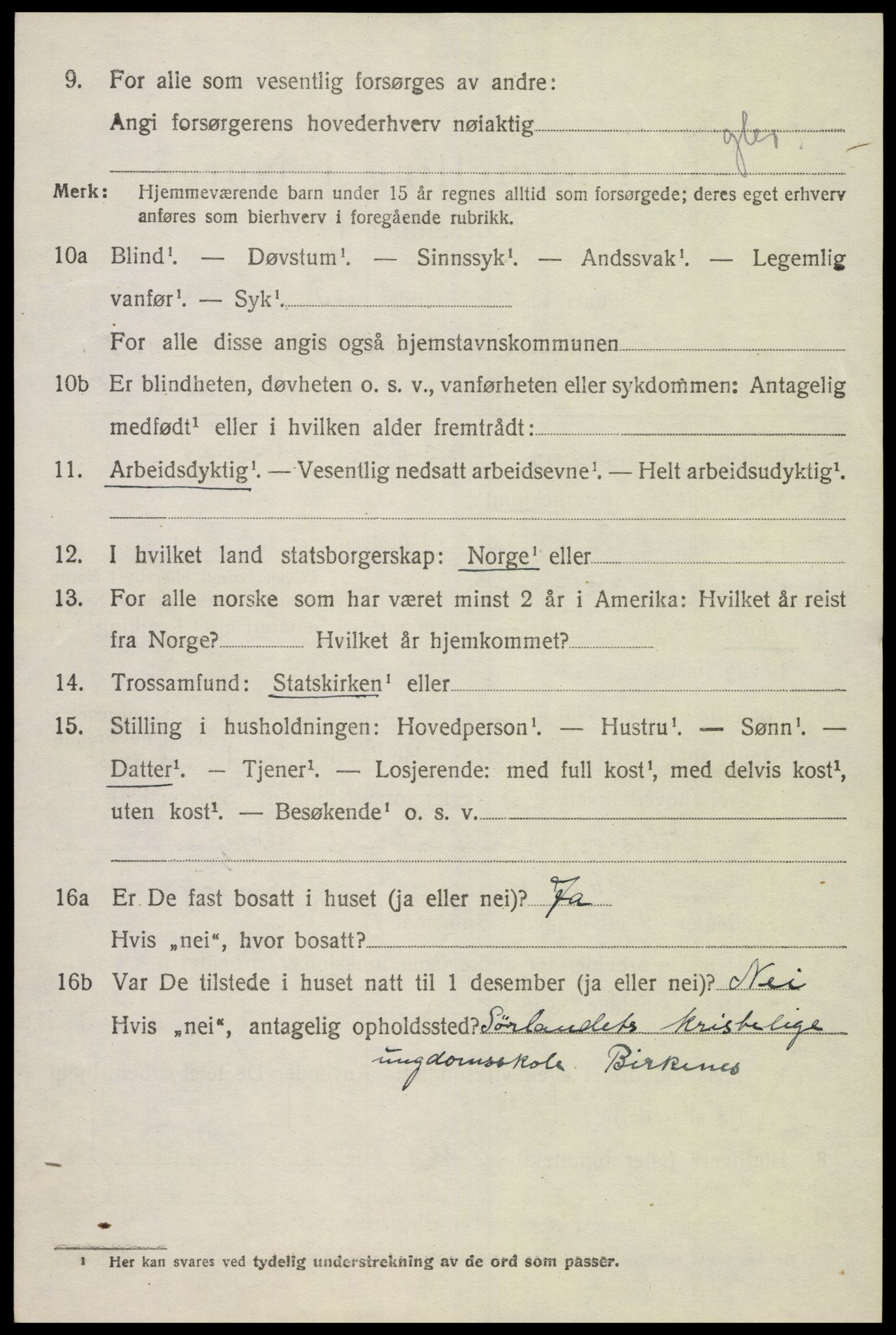 SAK, 1920 census for Finsland, 1920, p. 1607