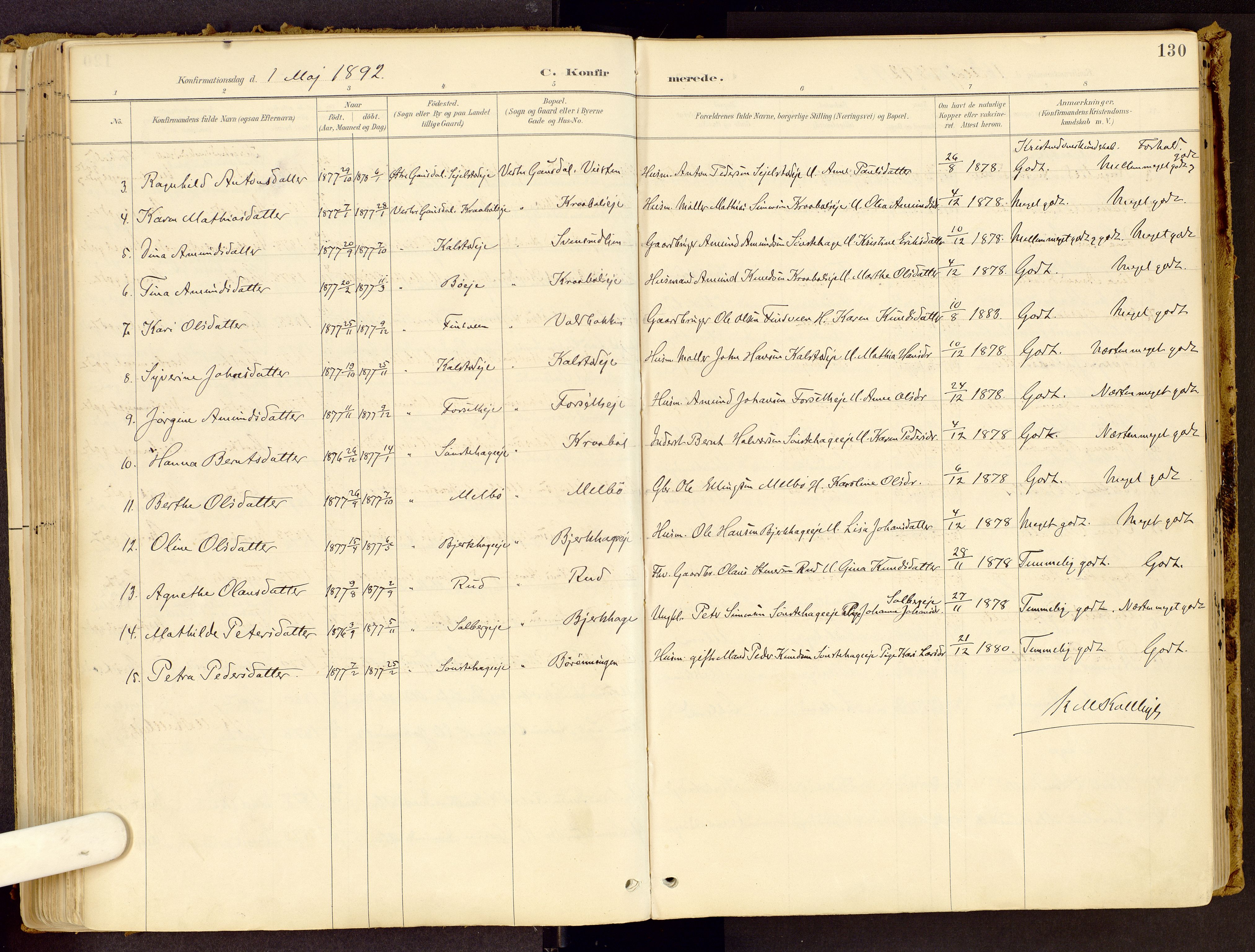 Vestre Gausdal prestekontor, AV/SAH-PREST-094/H/Ha/Haa/L0001: Parish register (official) no. 1, 1887-1914, p. 130