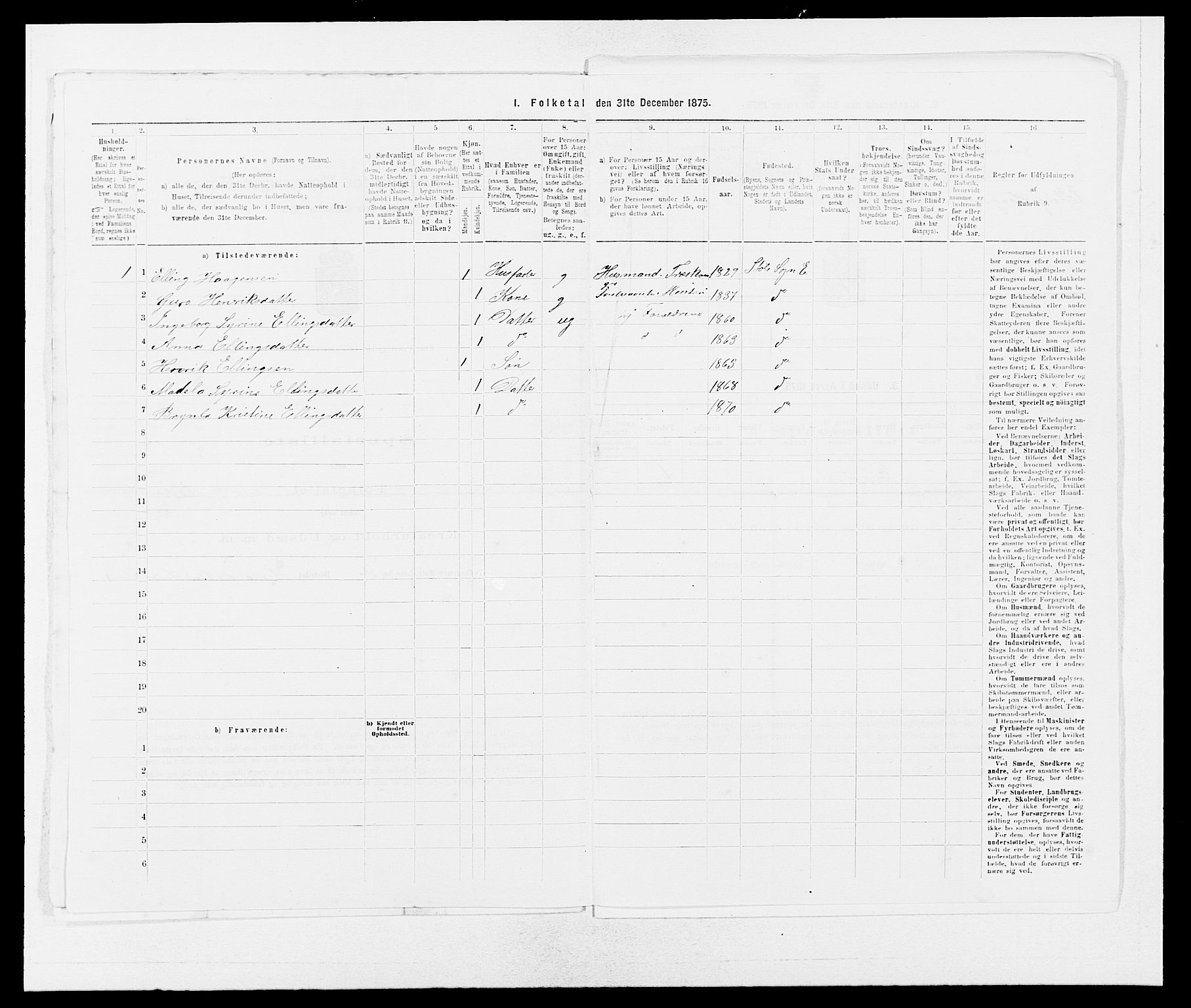 SAB, 1875 census for 1211P Etne, 1875, p. 290