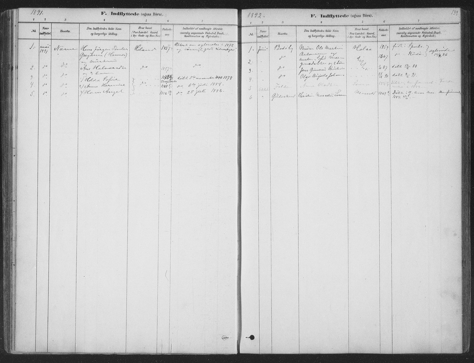 Ministerialprotokoller, klokkerbøker og fødselsregistre - Nordland, AV/SAT-A-1459/843/L0627: Parish register (official) no. 843A02, 1878-1908, p. 139