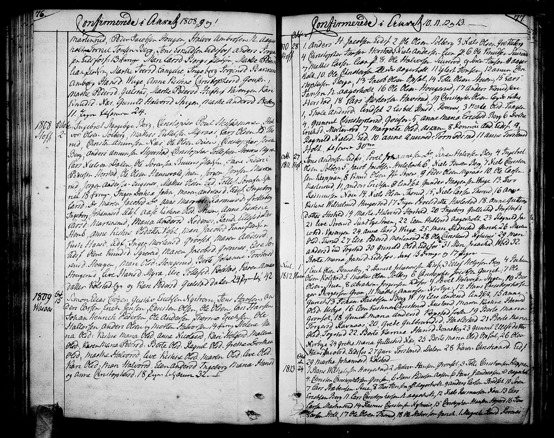 Hof kirkebøker, SAKO/A-64/F/Fa/L0003: Parish register (official) no. I 3, 1782-1814, p. 76-77