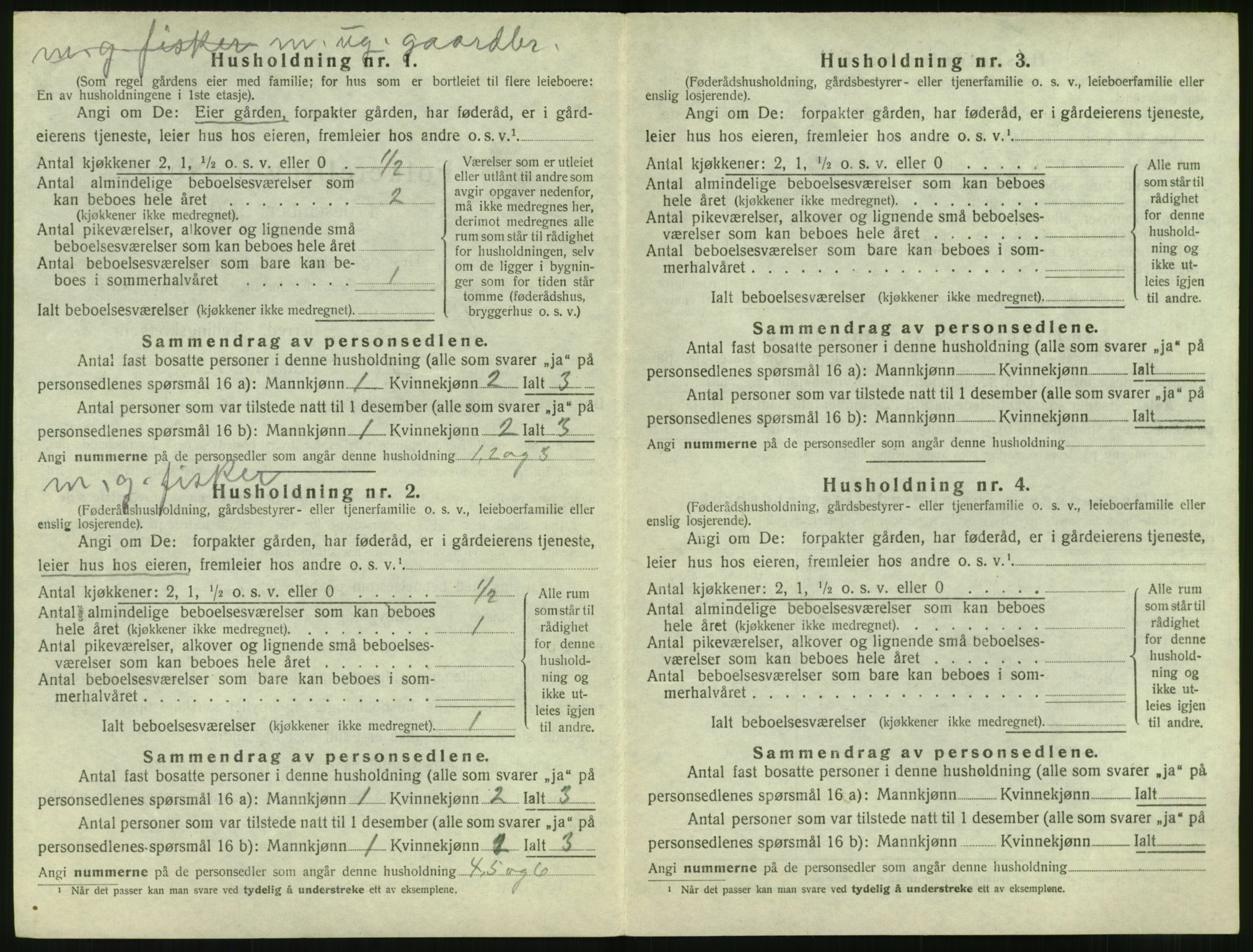 SAT, 1920 census for Vatne, 1920, p. 179