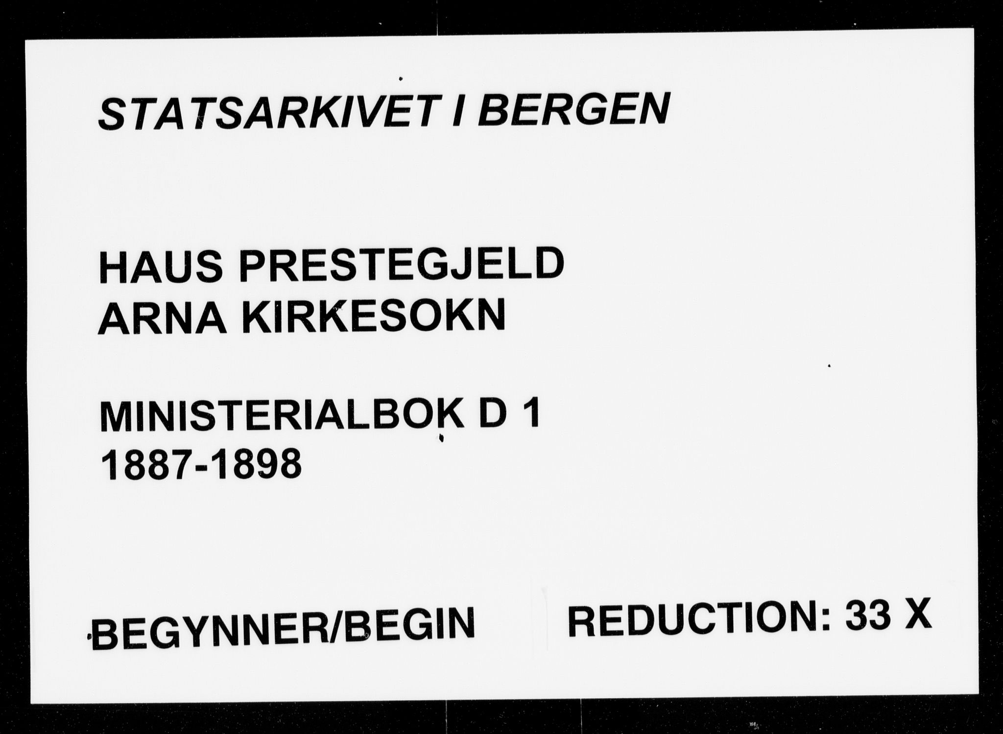 Haus sokneprestembete, SAB/A-75601/H/Haa/Haad/L0001: Parish register (official) no. D 1, 1887-1898