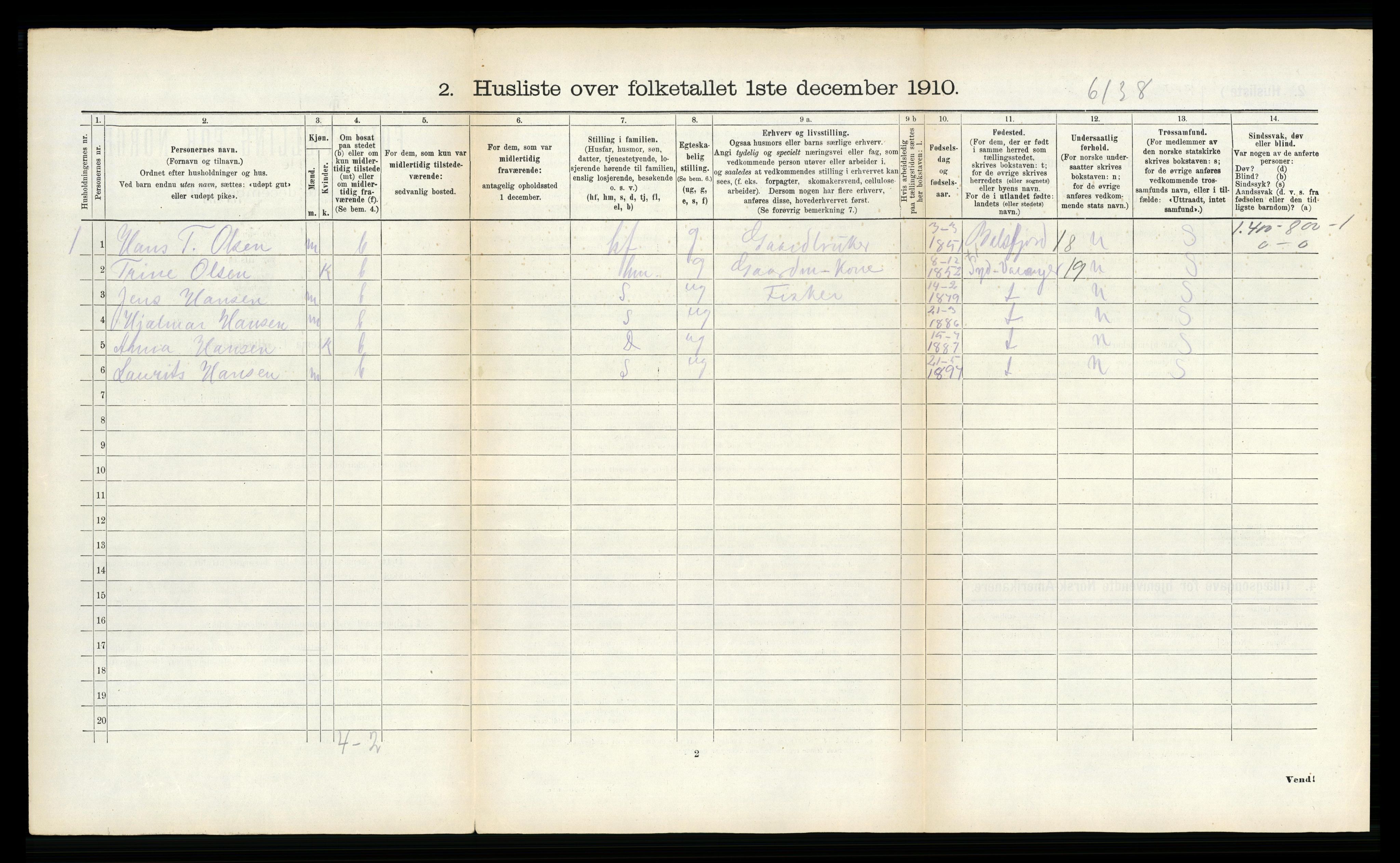RA, 1910 census for Tromsøysund, 1910, p. 666