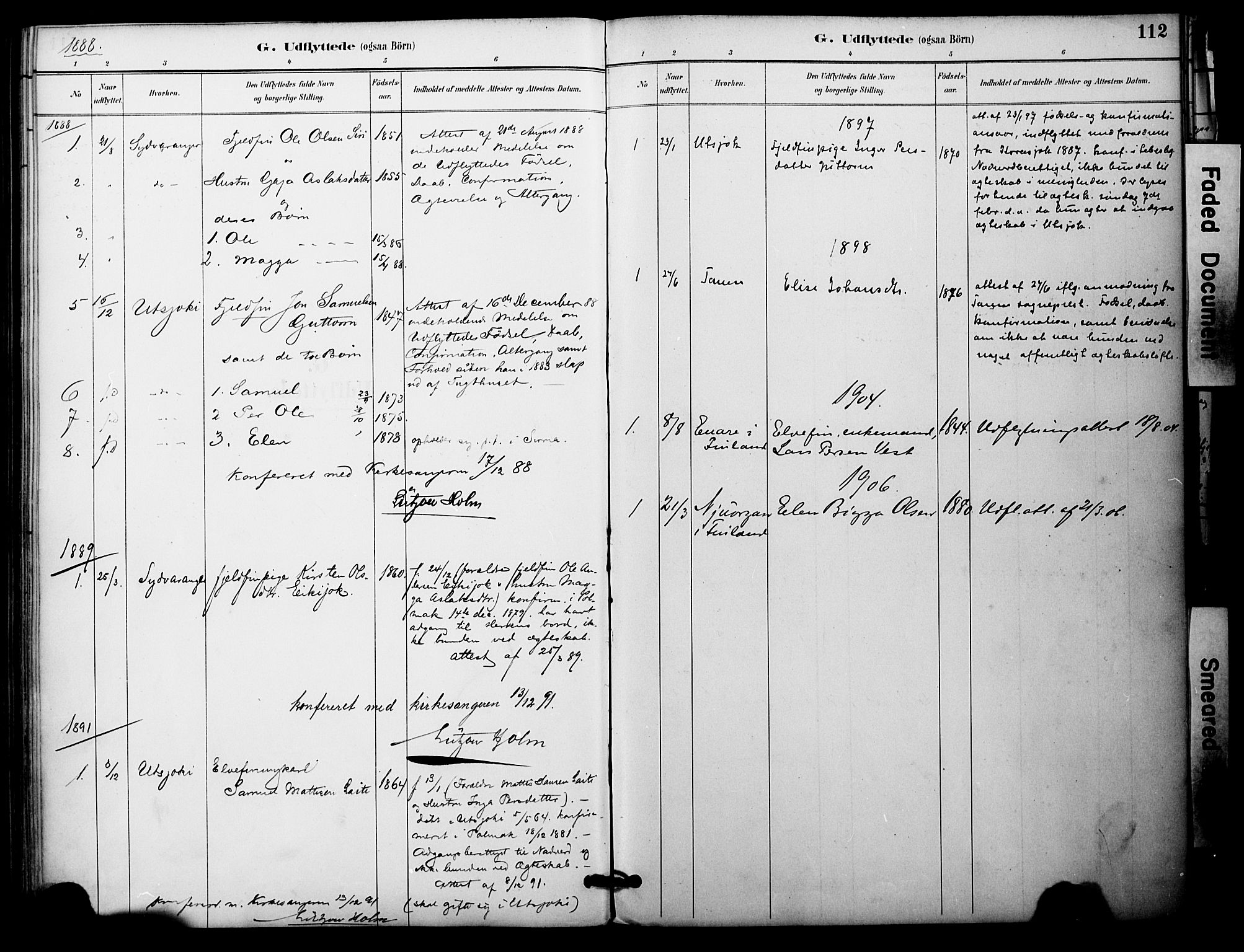 Nesseby sokneprestkontor, AV/SATØ-S-1330/H/Ha/L0005kirke: Parish register (official) no. 5, 1885-1906, p. 112