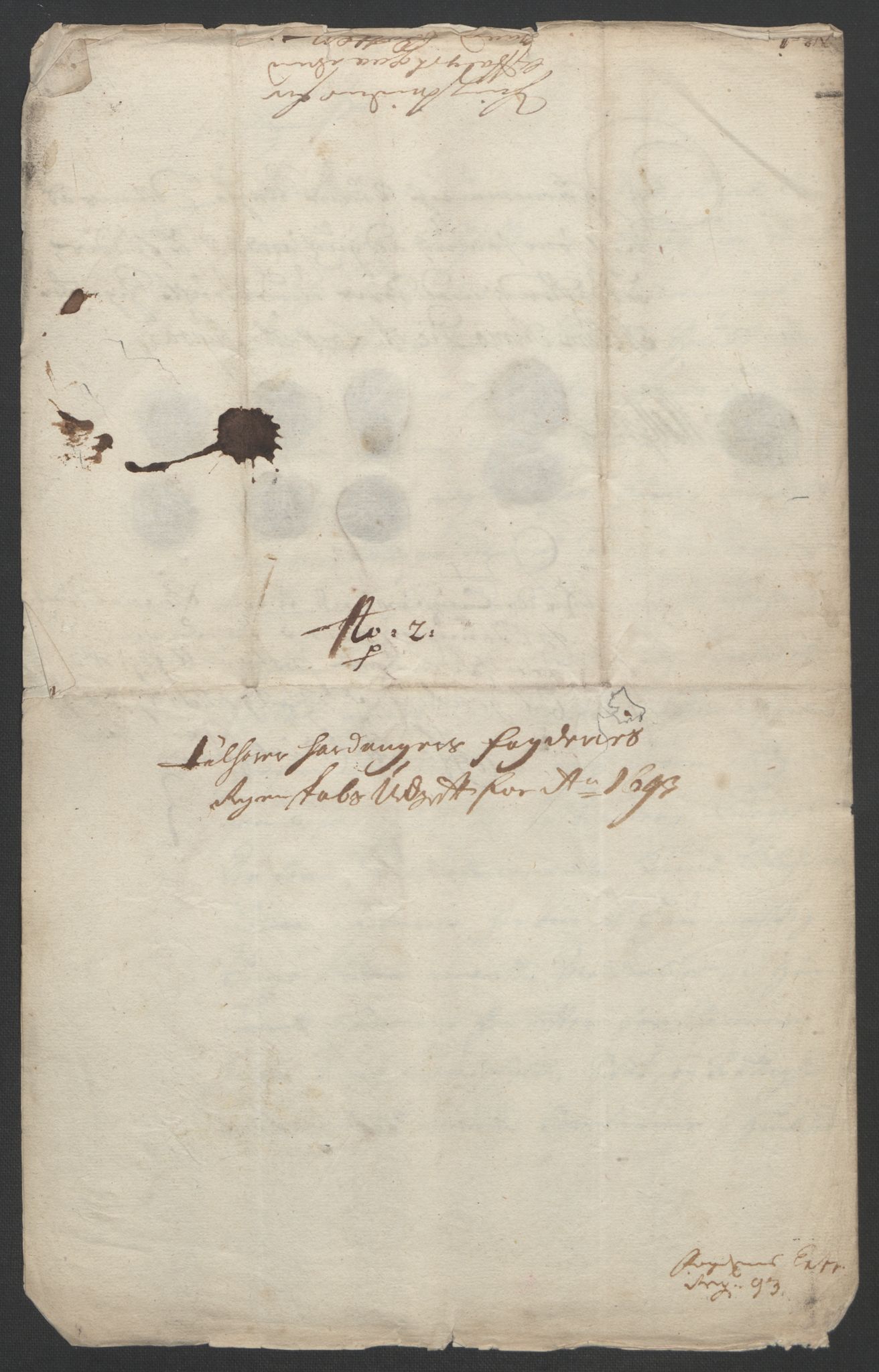 Rentekammeret inntil 1814, Reviderte regnskaper, Fogderegnskap, AV/RA-EA-4092/R48/L2974: Fogderegnskap Sunnhordland og Hardanger, 1693, p. 266