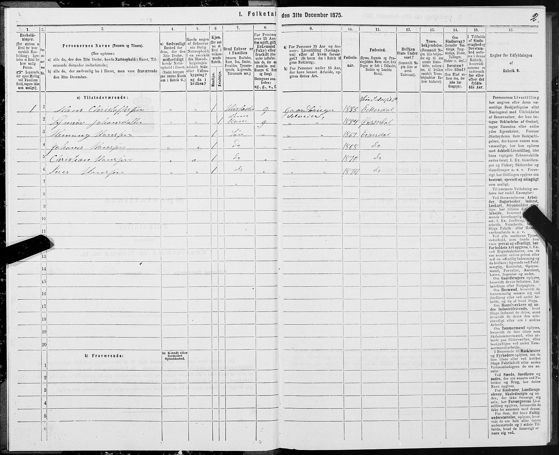 SAT, 1875 census for 1543P Nesset, 1875, p. 4002