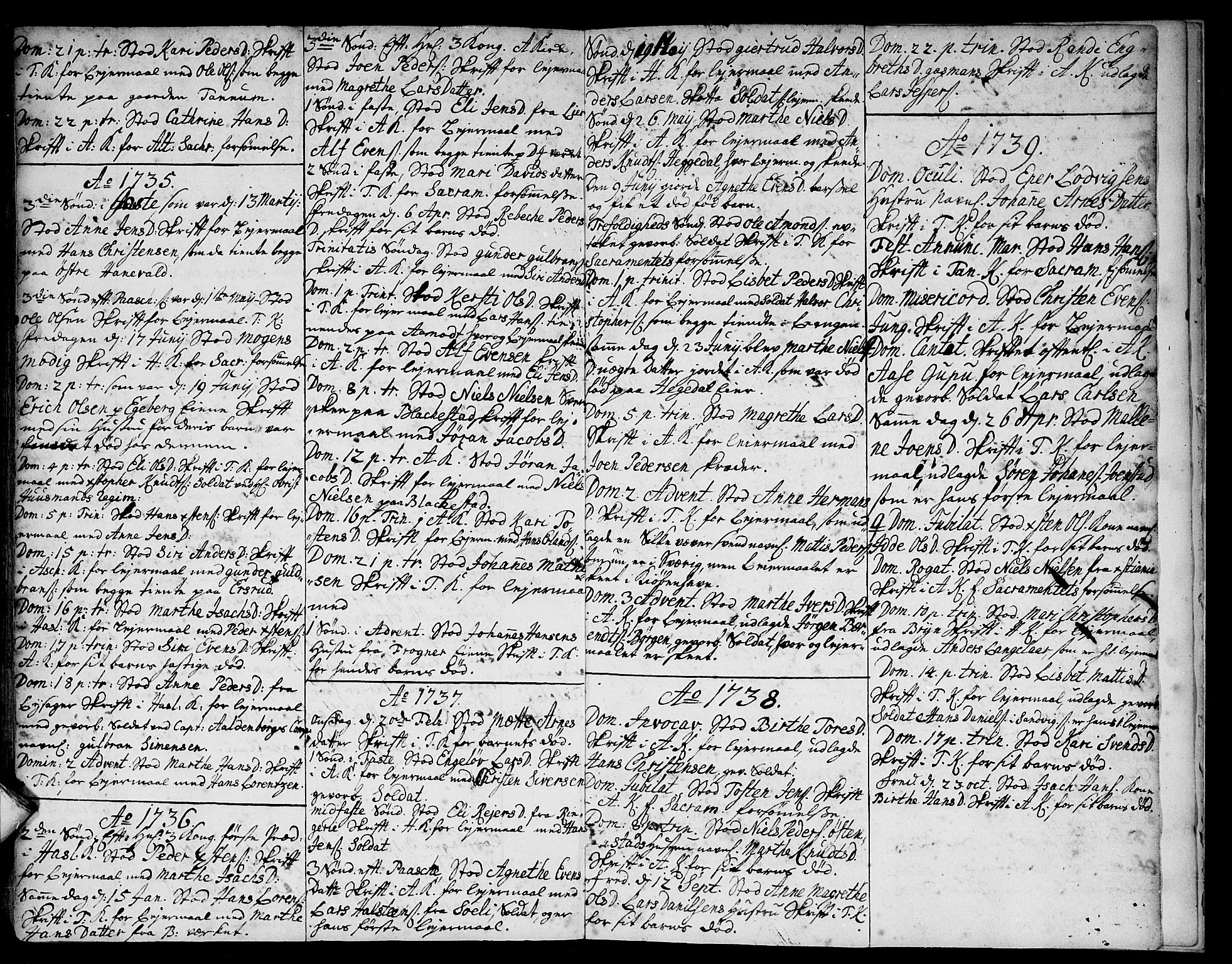 Asker prestekontor Kirkebøker, SAO/A-10256a/F/Fa/L0001: Parish register (official) no. I 1, 1726-1744, p. 114