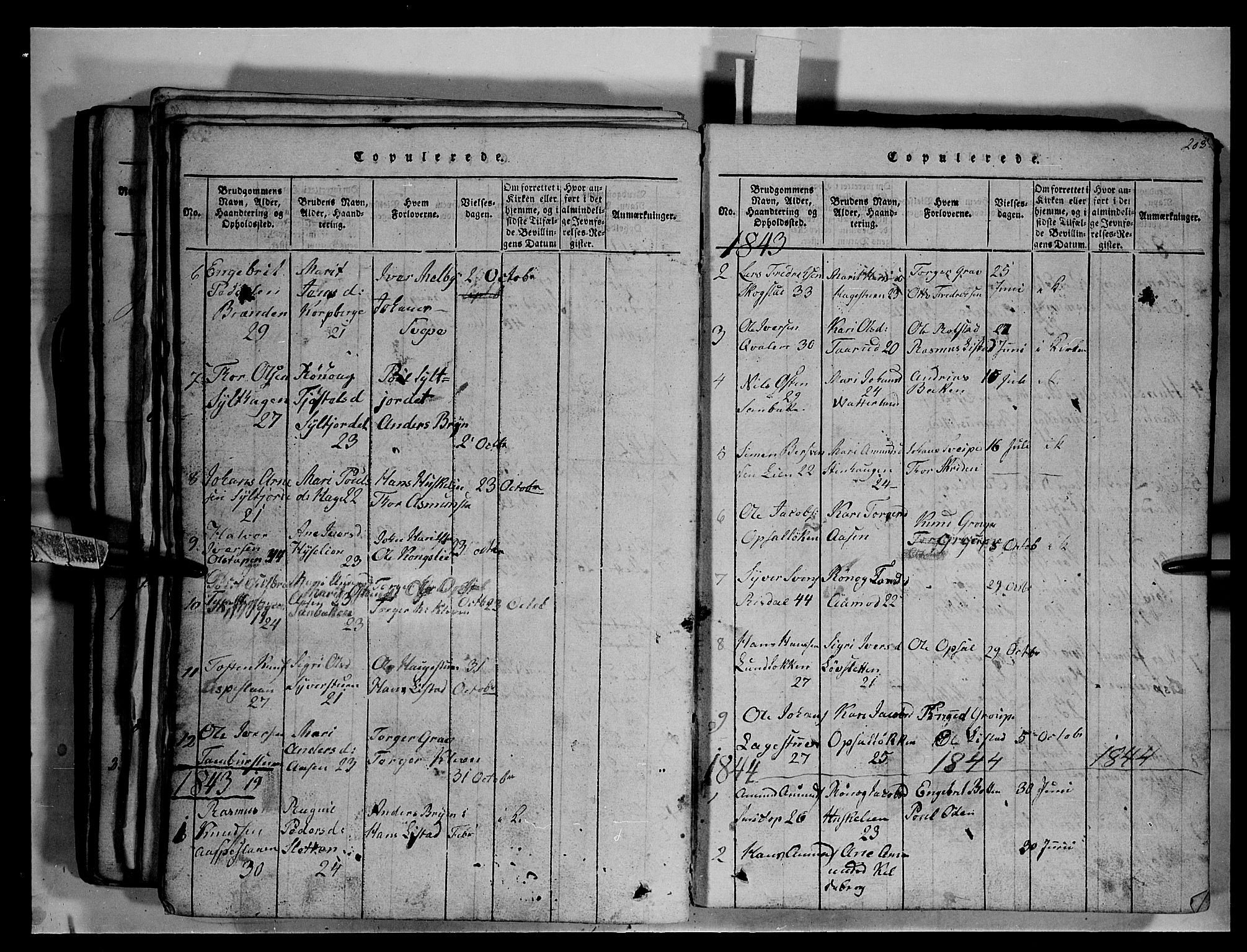 Fron prestekontor, SAH/PREST-078/H/Ha/Hab/L0003: Parish register (copy) no. 3, 1816-1850, p. 203