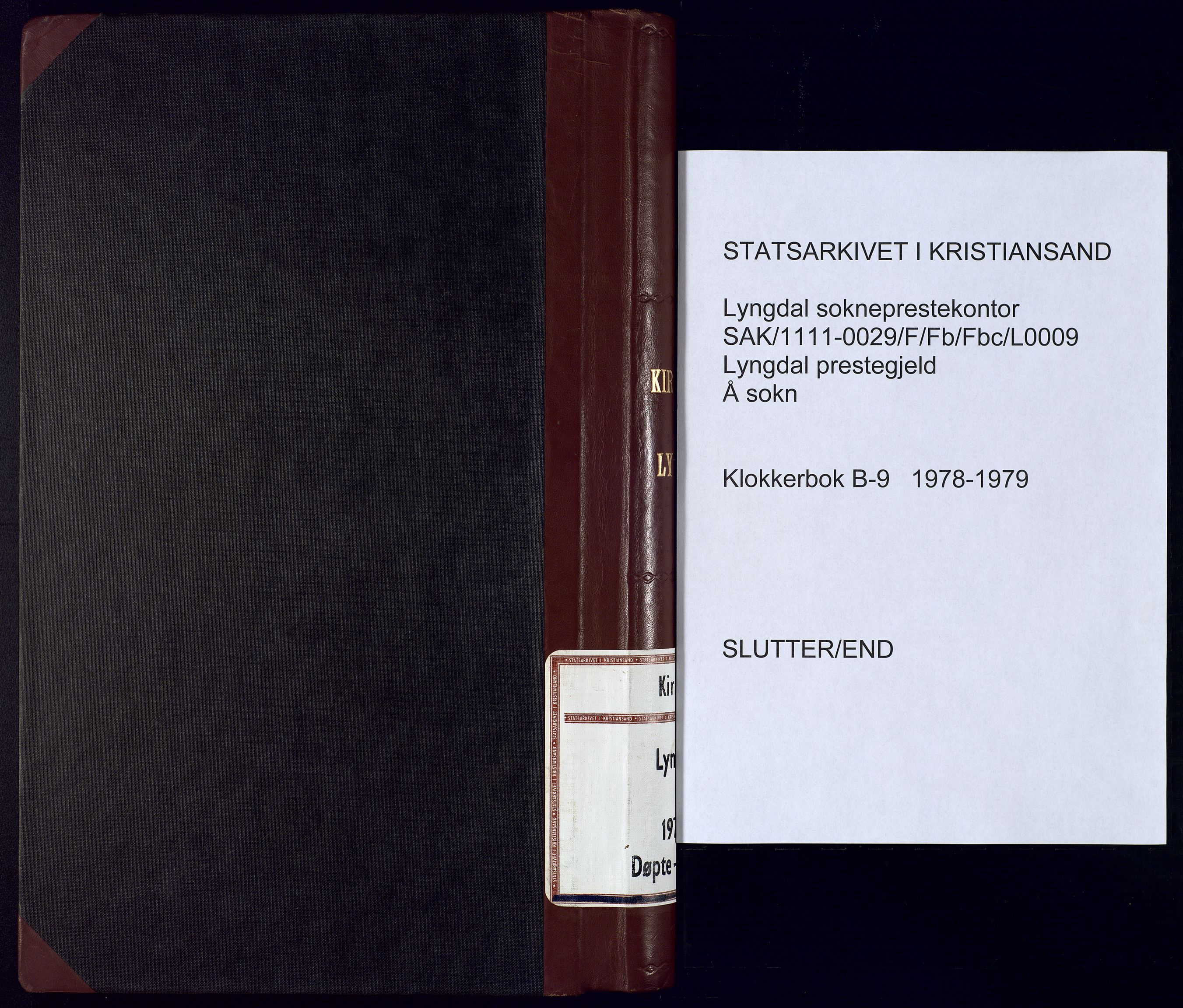 Lyngdal sokneprestkontor, SAK/1111-0029/F/Fb/Fbc/L0009: Parish register (copy) no. B 9, 1978-1979