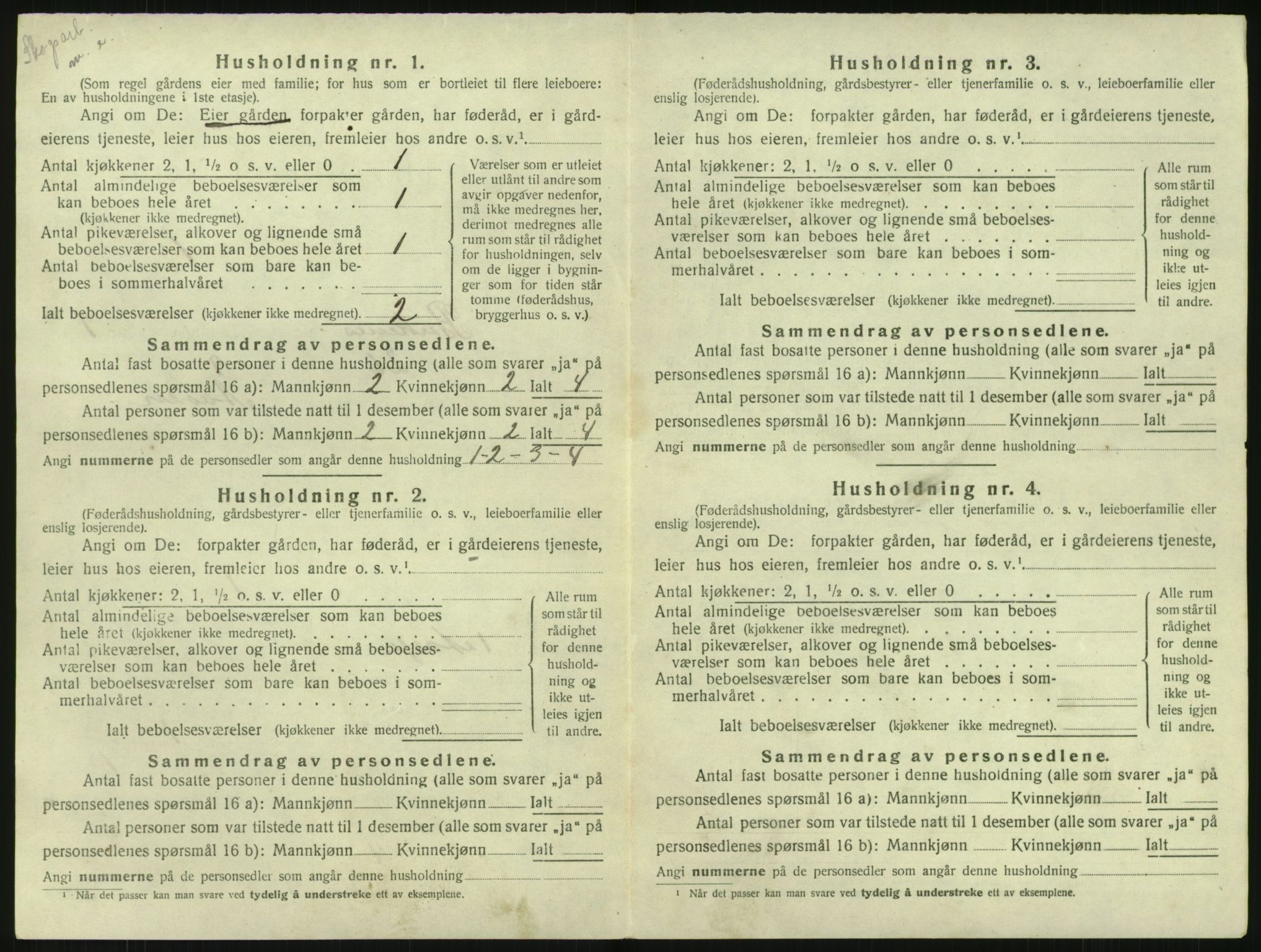 SAK, 1920 census for Birkenes, 1920, p. 628