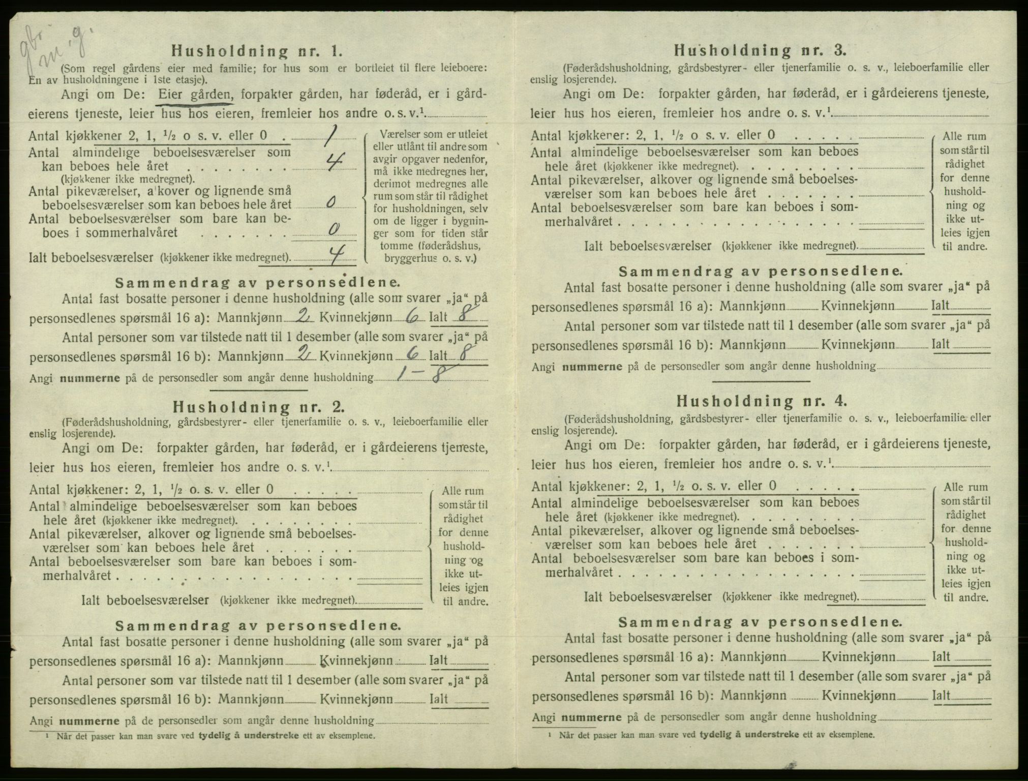SAB, 1920 census for Fusa, 1920, p. 322