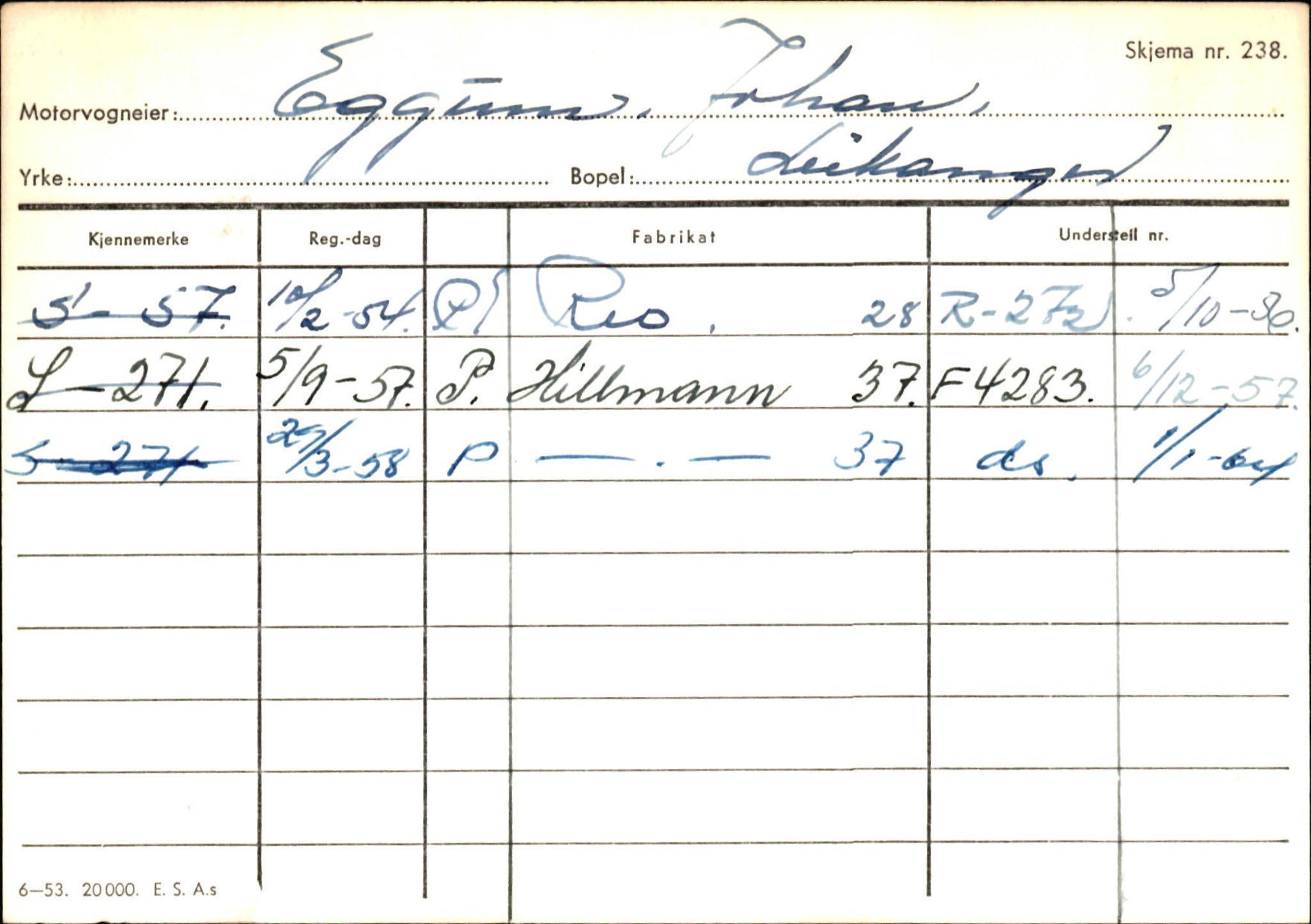 Statens vegvesen, Sogn og Fjordane vegkontor, AV/SAB-A-5301/4/F/L0126: Eigarregister Fjaler M-Å. Leikanger A-Å, 1945-1975, p. 1021