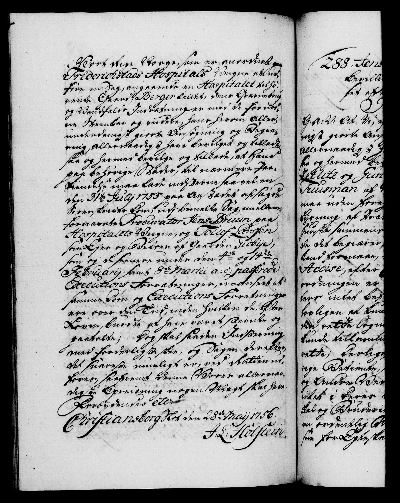 Danske Kanselli 1572-1799, AV/RA-EA-3023/F/Fc/Fca/Fcaa/L0039: Norske registre, 1755-1756, p. 617b