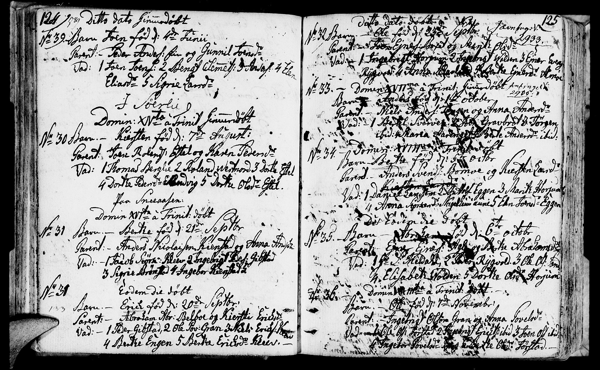 Ministerialprotokoller, klokkerbøker og fødselsregistre - Nord-Trøndelag, SAT/A-1458/749/L0468: Parish register (official) no. 749A02, 1787-1817, p. 124-125
