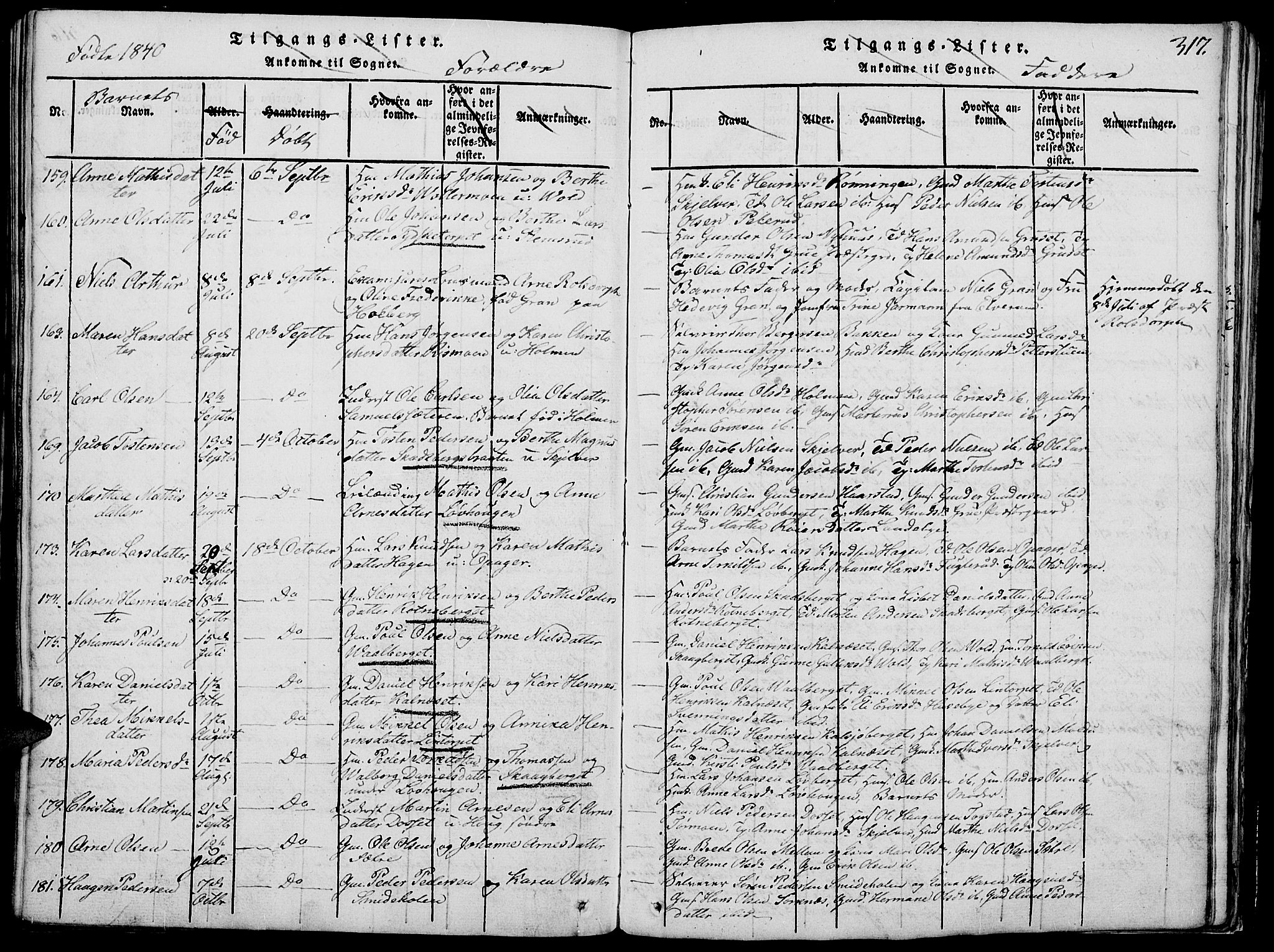 Grue prestekontor, AV/SAH-PREST-036/H/Ha/Hab/L0002: Parish register (copy) no. 2, 1815-1841, p. 317