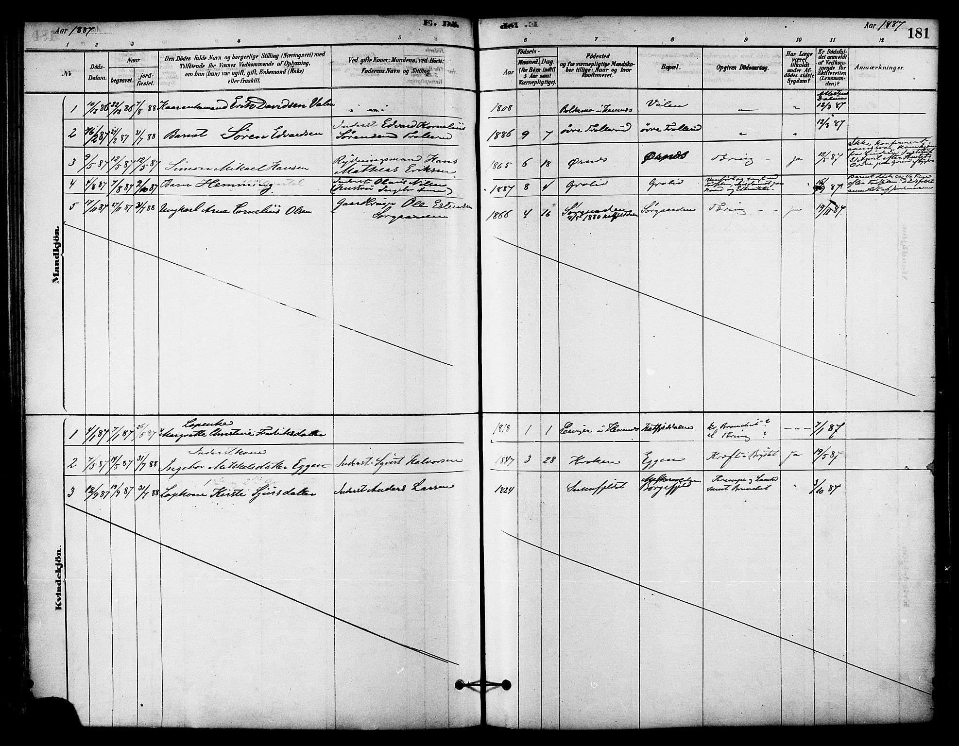 Ministerialprotokoller, klokkerbøker og fødselsregistre - Nordland, AV/SAT-A-1459/823/L0325: Parish register (official) no. 823A02, 1878-1898, p. 181