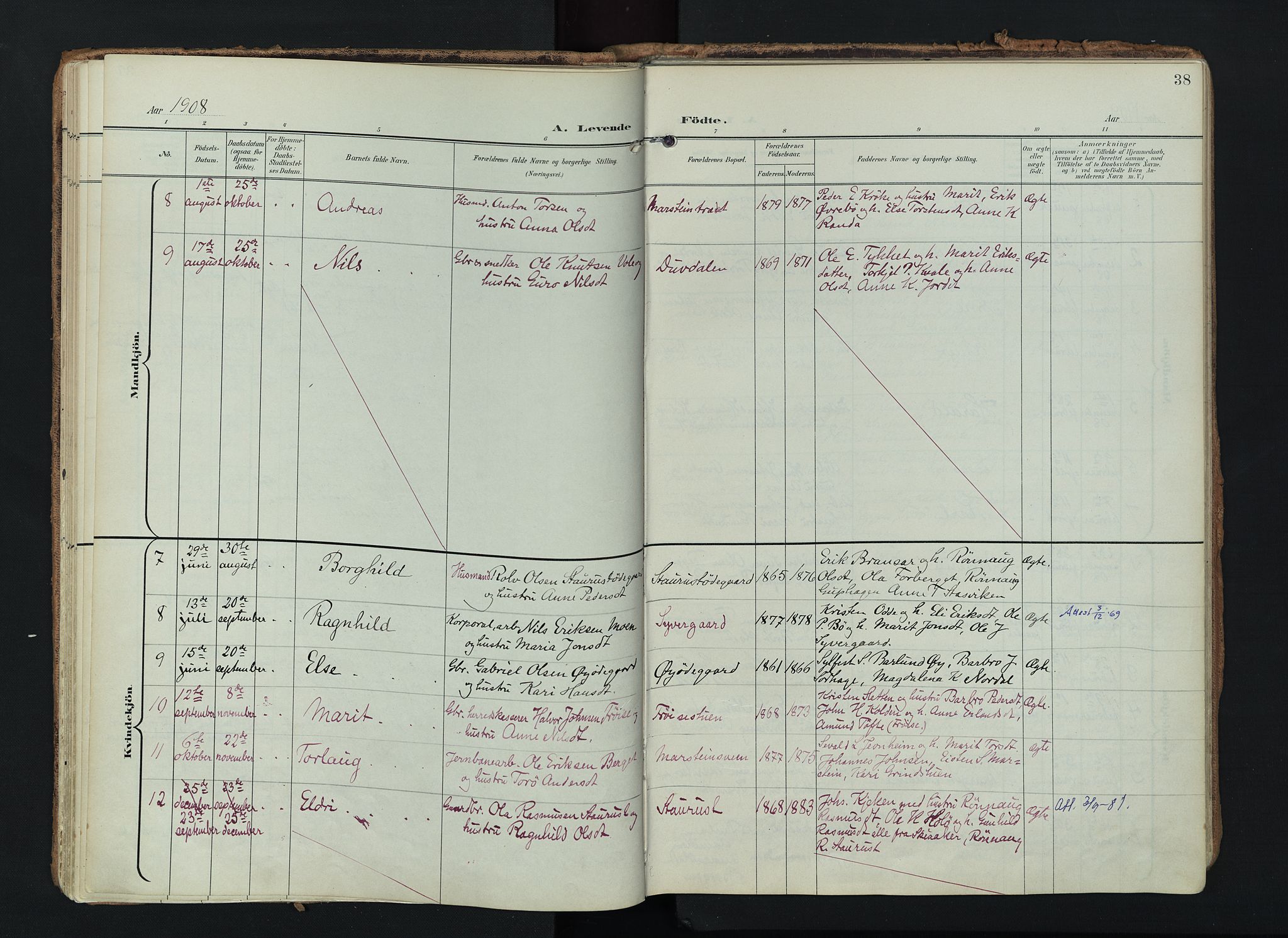 Lom prestekontor, SAH/PREST-070/K/L0010: Parish register (official) no. 10, 1899-1926, p. 38