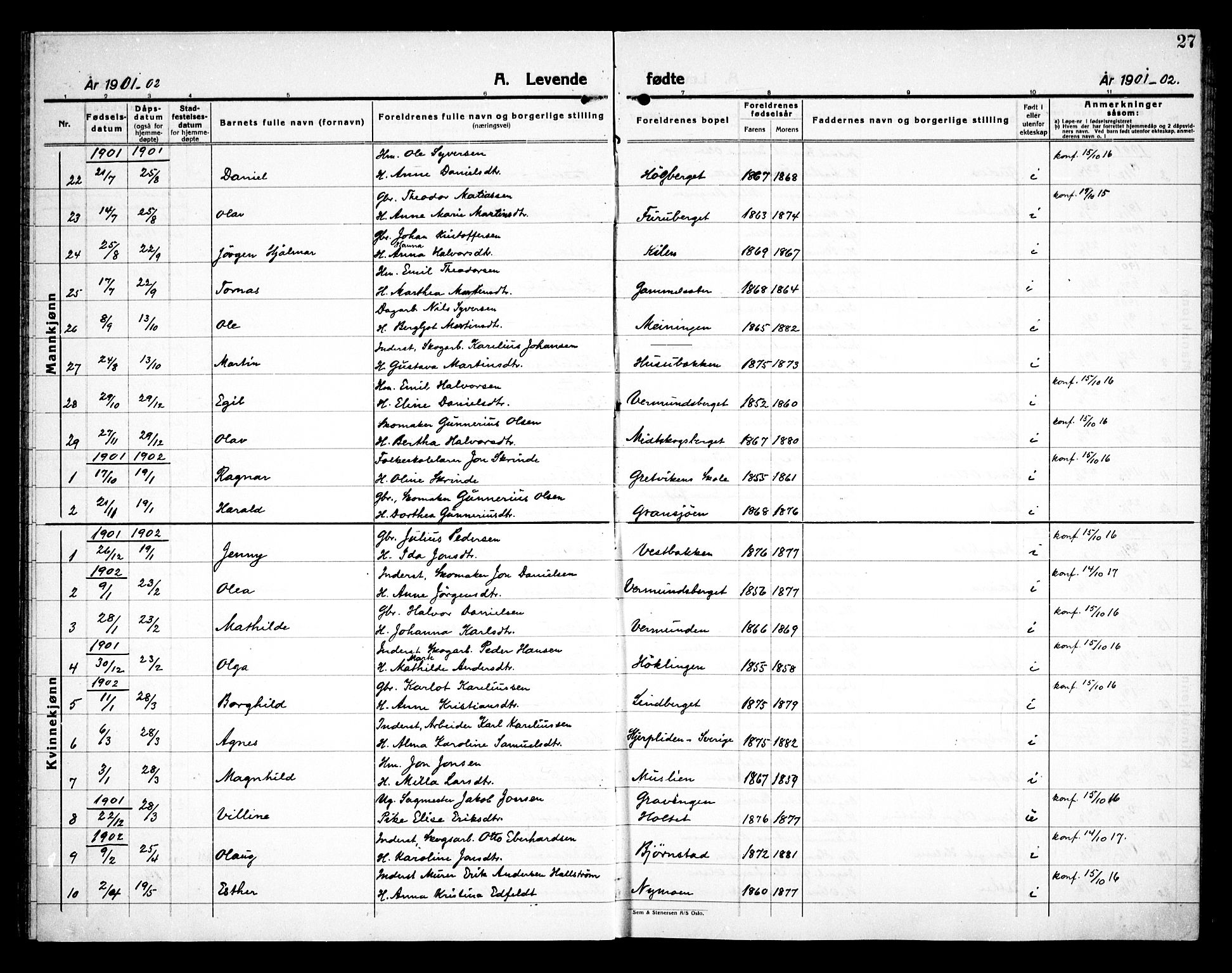 Åsnes prestekontor, AV/SAH-PREST-042/H/Ha/Haa/L0000E: Parish register (official) no. 0C, 1890-1929, p. 27