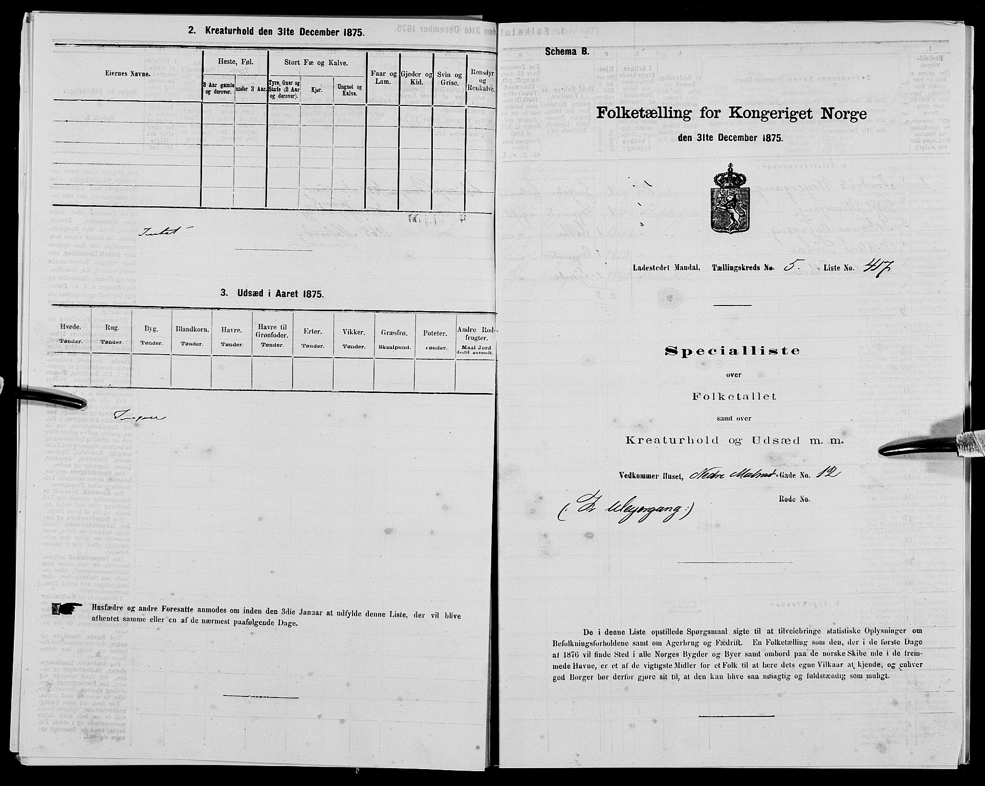SAK, 1875 census for 1002B Mandal/Mandal, 1875, p. 875