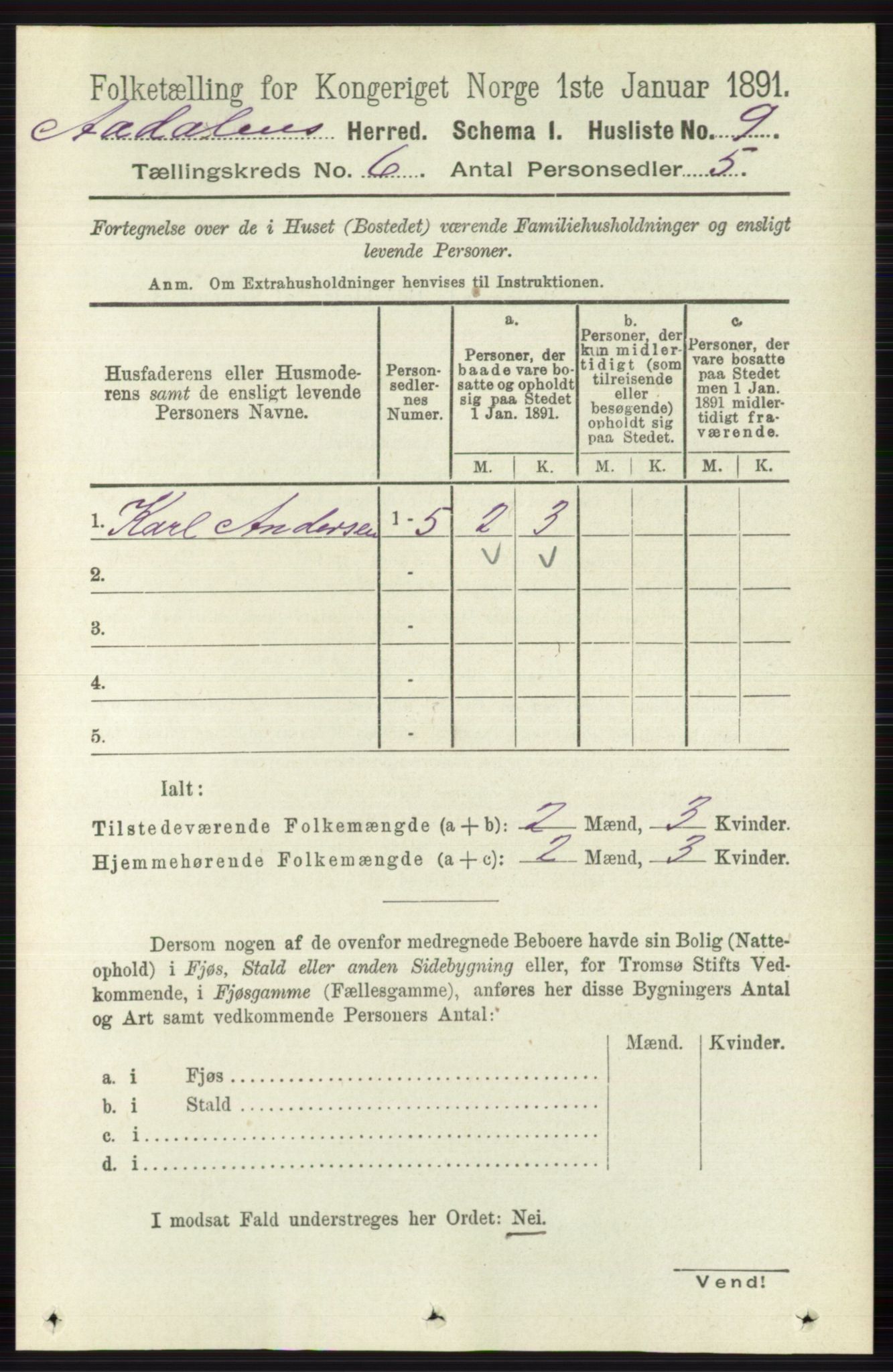RA, 1891 census for 0614 Ådal, 1891, p. 2548