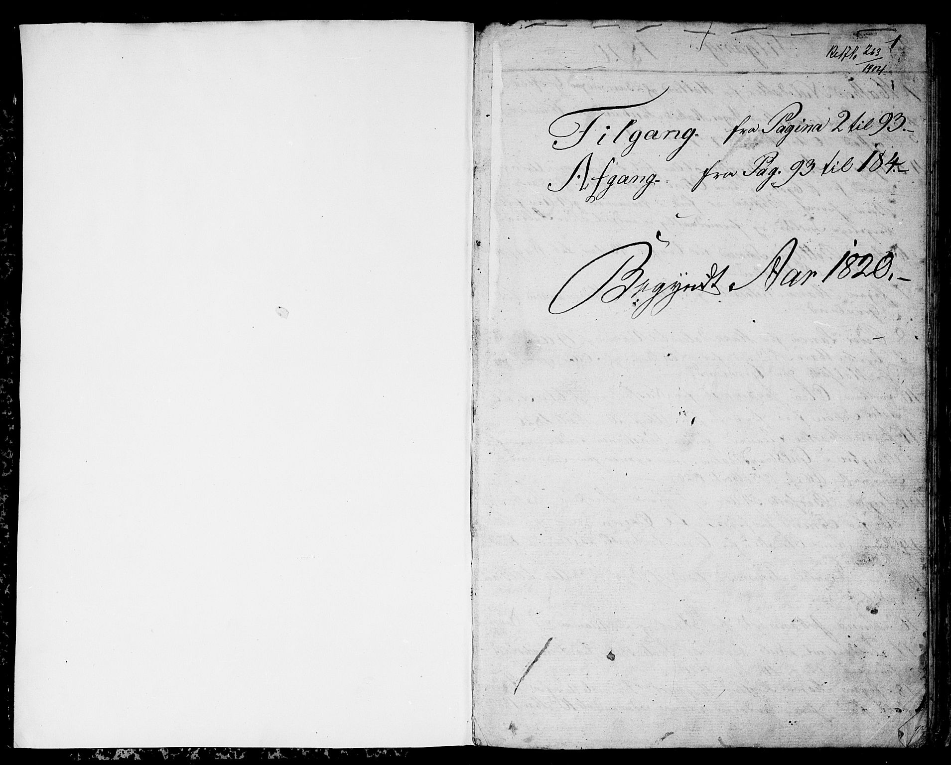 Aker prestekontor kirkebøker, SAO/A-10861/F/L0014a: Parish register (official) no. 14A, 1820-1833, p. 0-1