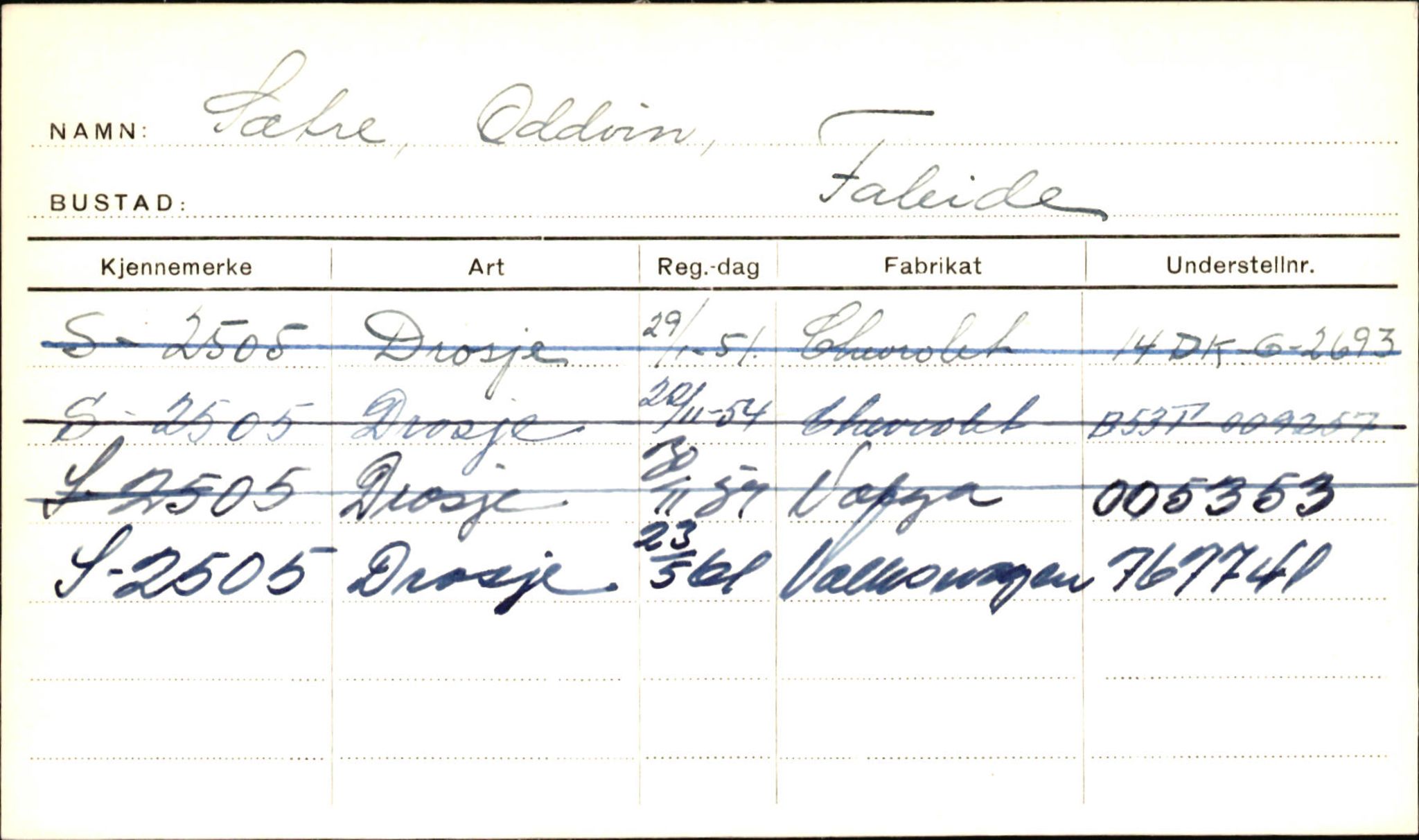 Statens vegvesen, Sogn og Fjordane vegkontor, AV/SAB-A-5301/4/F/L0002: Eigarregister Fjordane til 1.6.1961, 1930-1961, p. 26