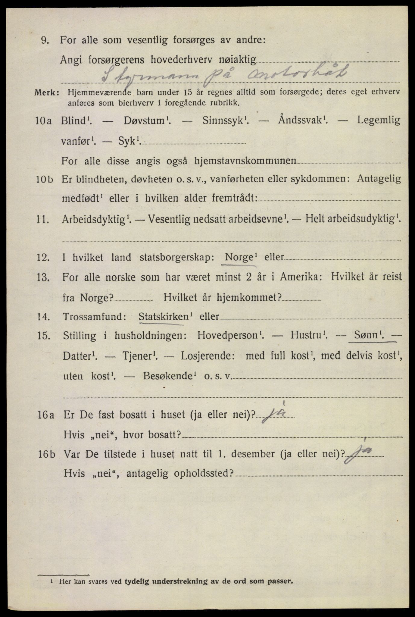 SAKO, 1920 census for Sem, 1920, p. 3636